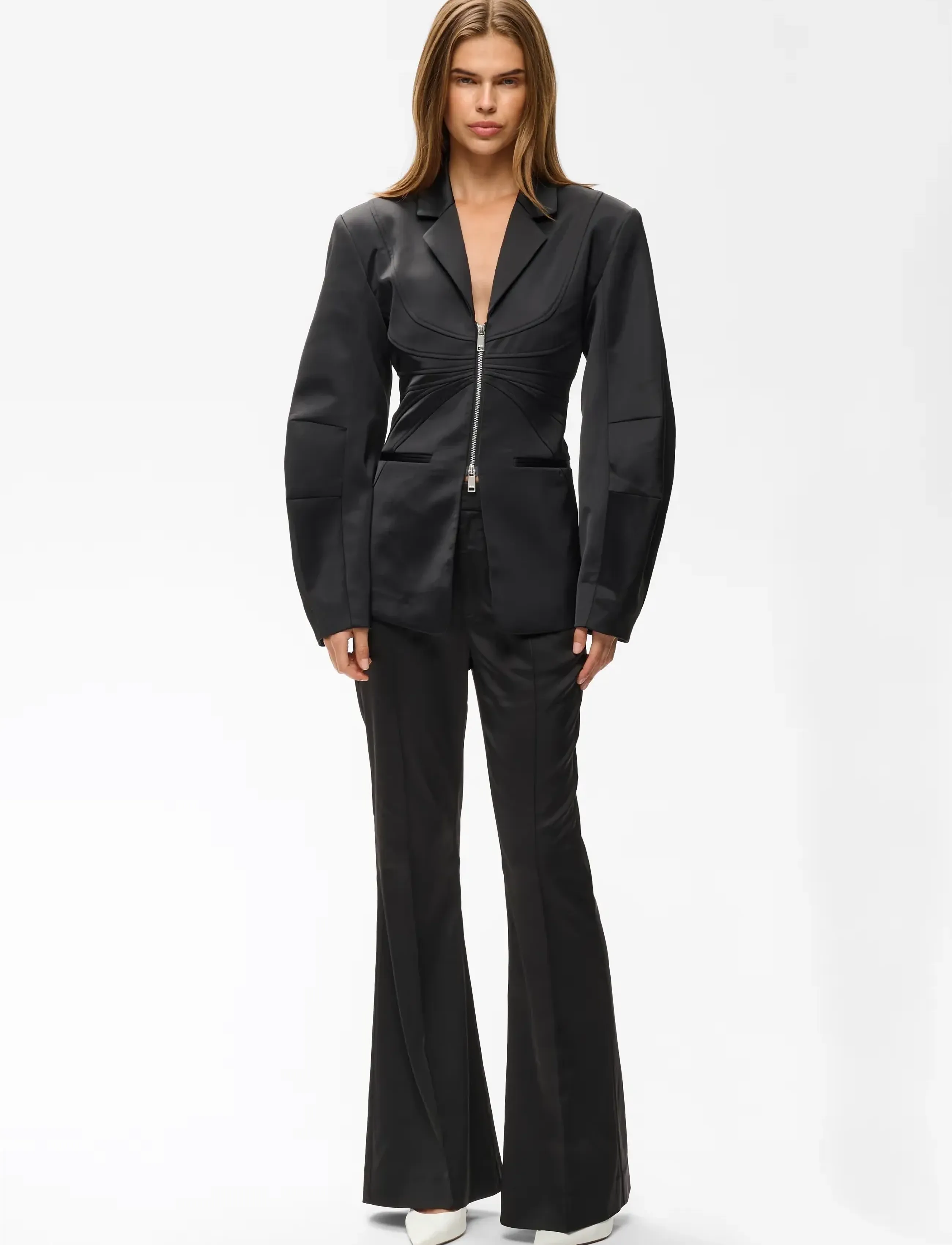 Gestuz - GZtitta satin blazer - enkeltradede blazere - black - 3