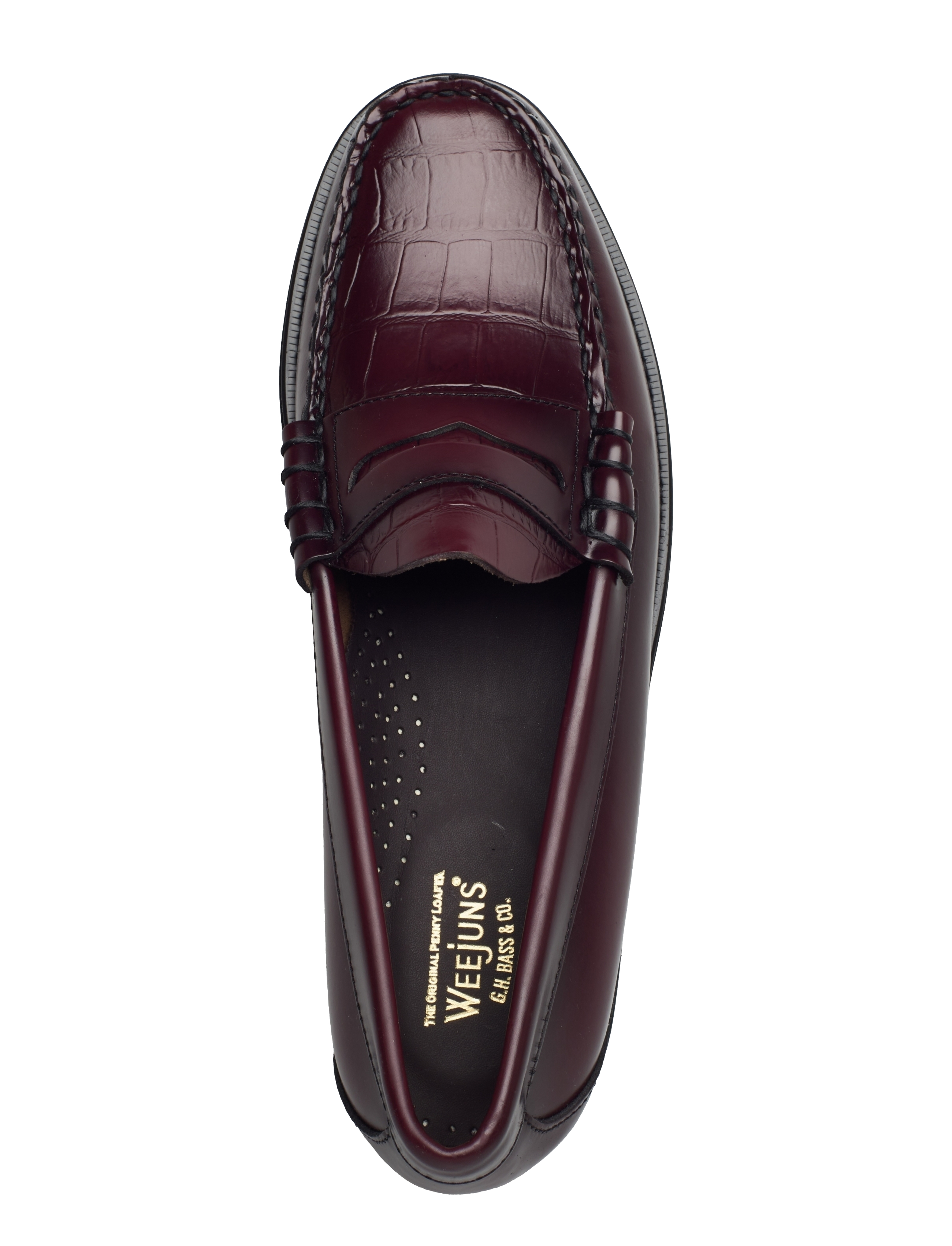 G.H. BASS - GH WEEJUN LARSON CROC MOC MIX - wine lthr - 3