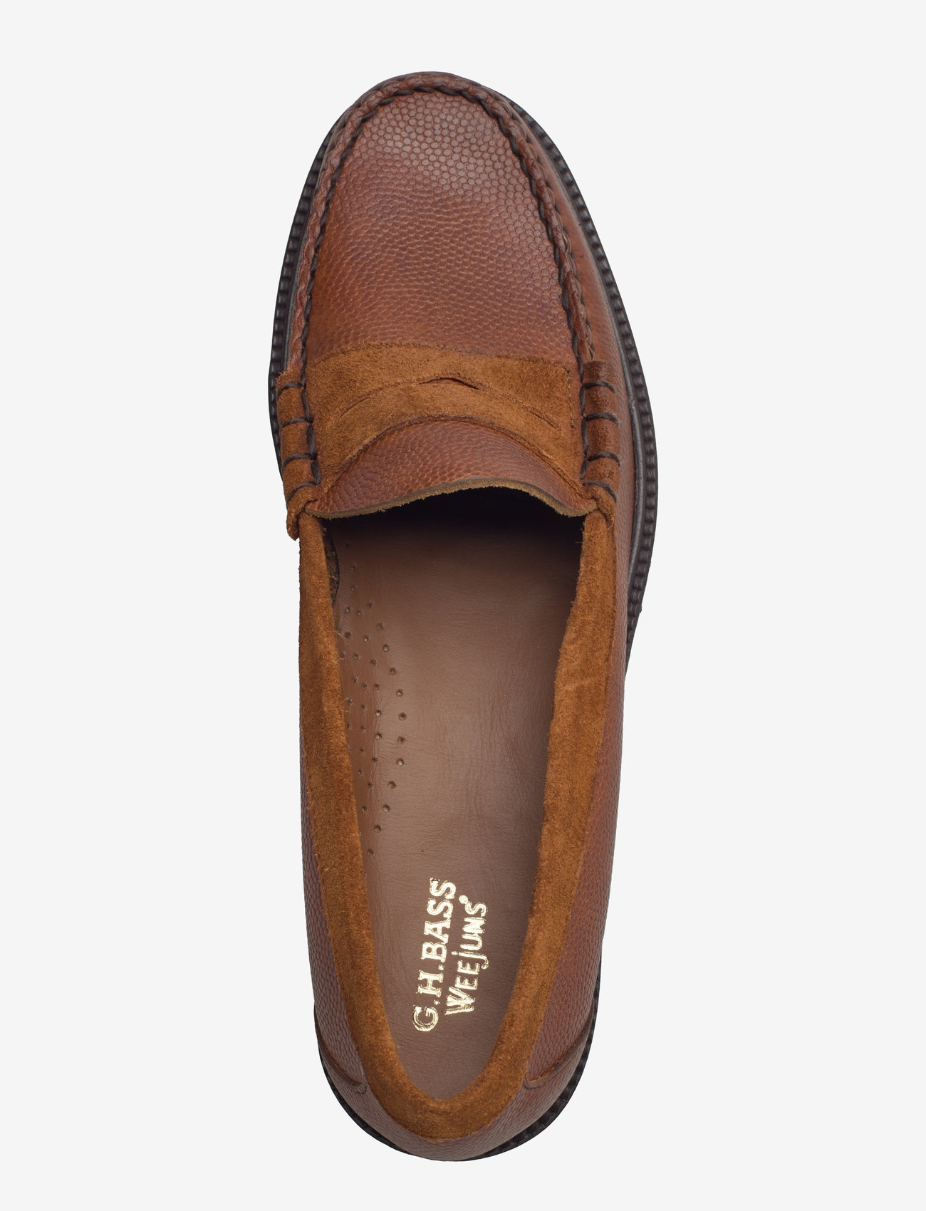 G.H. BASS - GH WEEJUN LUG LARSON SOFT GRAIN - mid brown textured lthr - 3