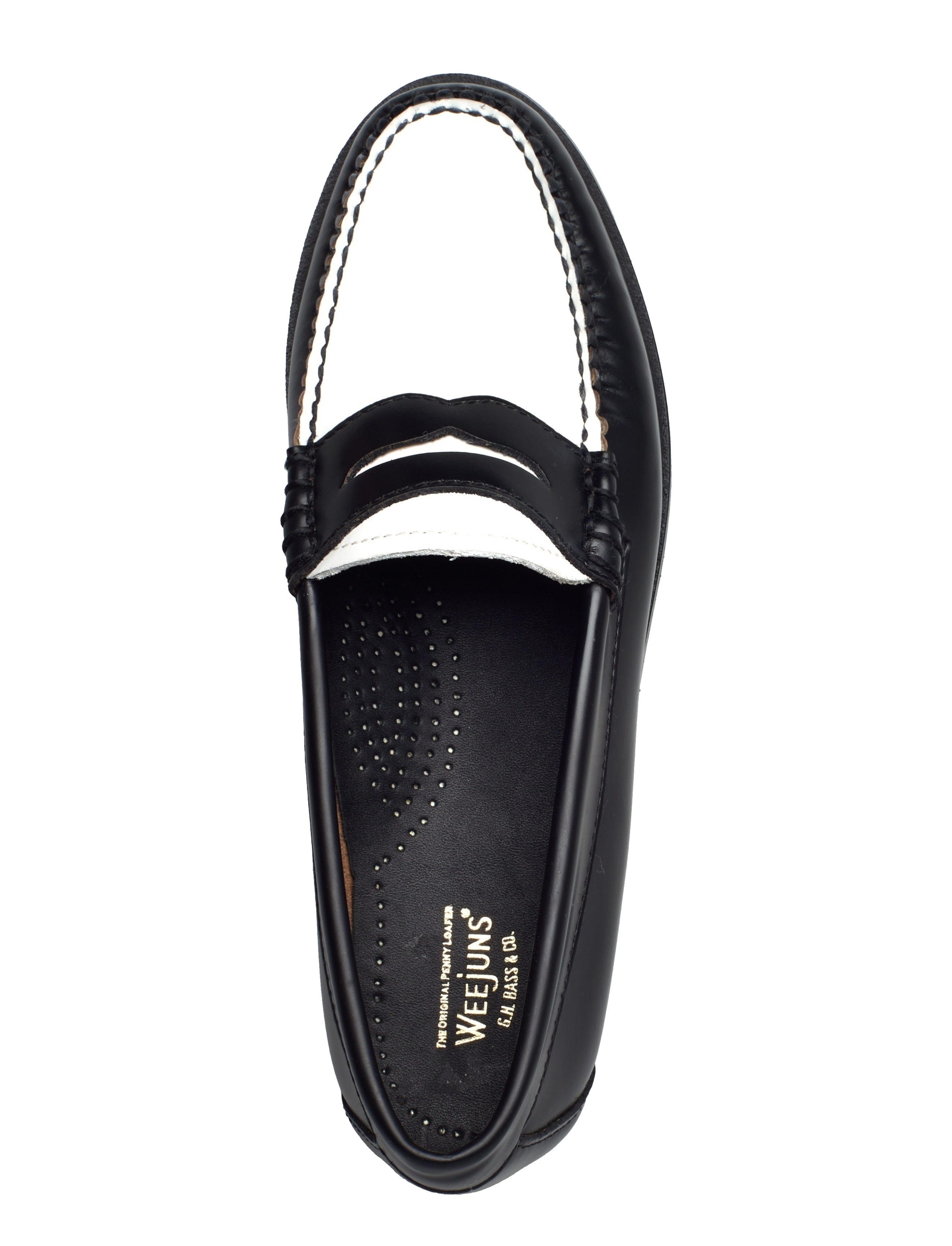 G.H. BASS - GH WEEJUN WMN PENNY - modetrends - black & white lthr - 3