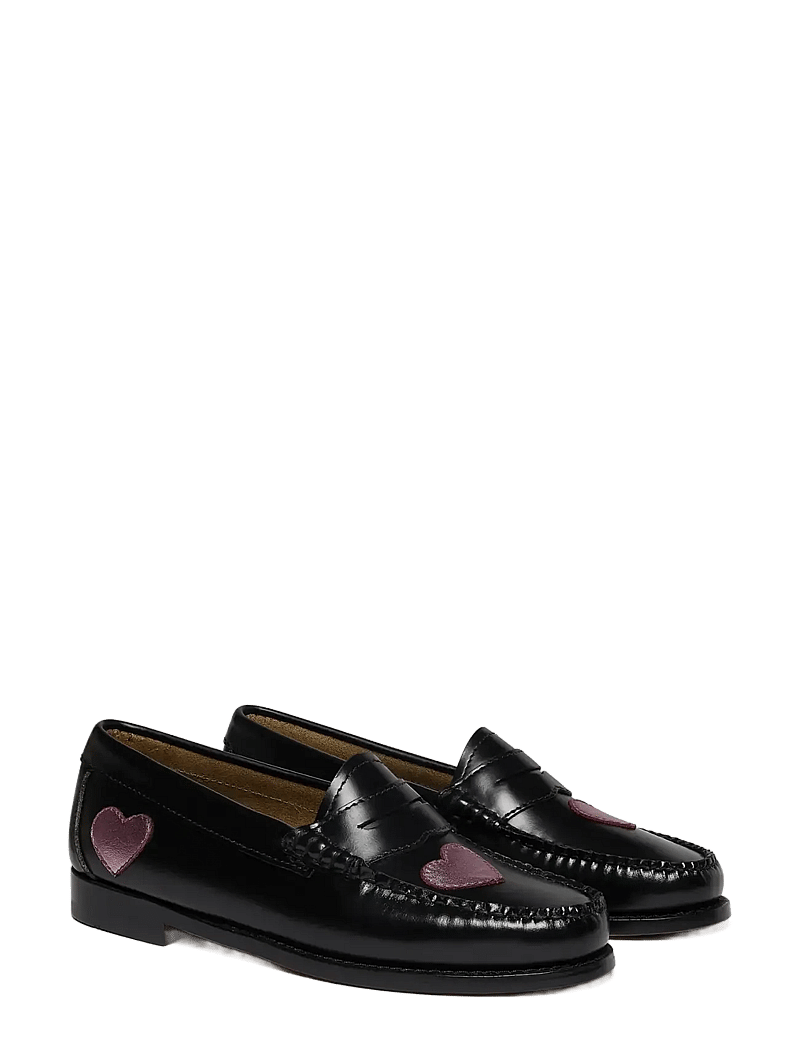 G.H. BASS - GH WEEJUN WMN PENNY LOVE - mokasīnveida apavi - black lthr w/pink - 1
