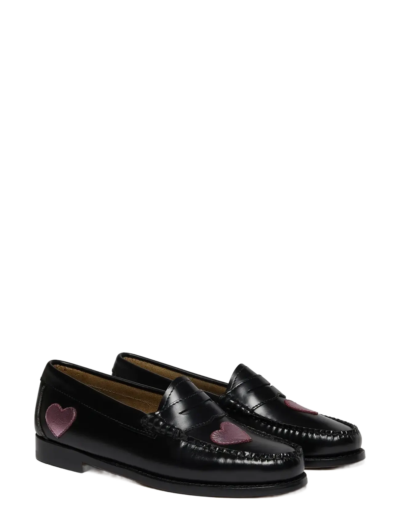 G.H. BASS - GH WEEJUN WMN PENNY LOVE - fashion trends - black lthr w/pink - 1
