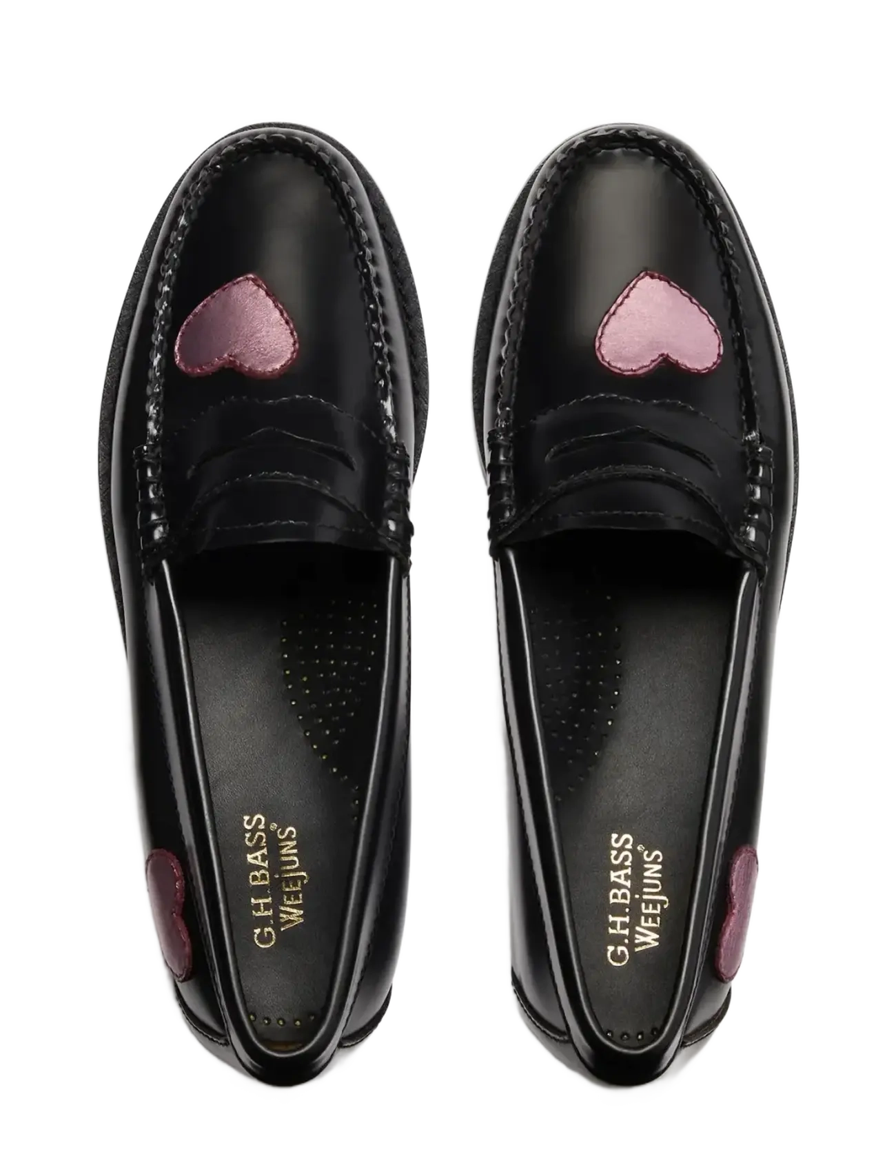 G.H. BASS - GH WEEJUN WMN PENNY LOVE - fashion trends - black lthr w/pink - 3
