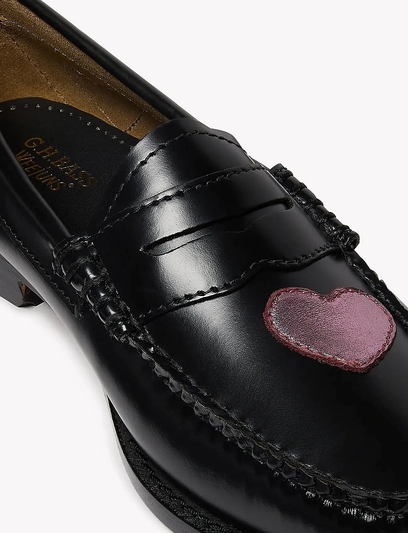 G.H. BASS - GH WEEJUN WMN PENNY LOVE - mokasīnveida apavi - black lthr w/pink - 4