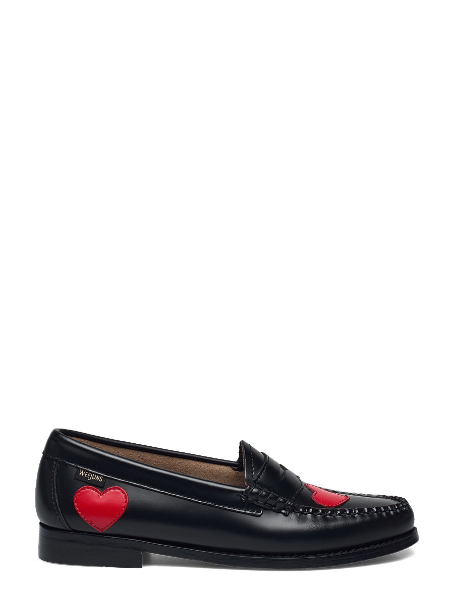 G.H. BASS - GH WEEJUN WMN PENNY LOVE - fashion trends - black lthr w/red - 1