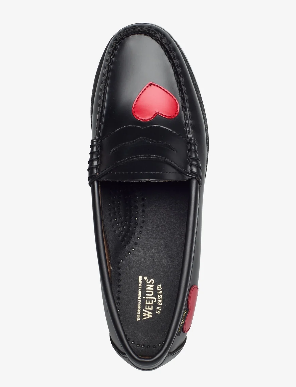 G.H. BASS - GH WEEJUN WMN PENNY LOVE - speciella tillfällen - black lthr w/red - 3