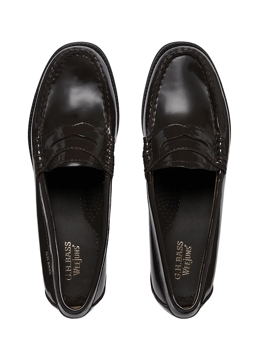 G.H. BASS - GH EASY WEEJUN PENNY SHINE - modetrends - chocolate-textured - 2