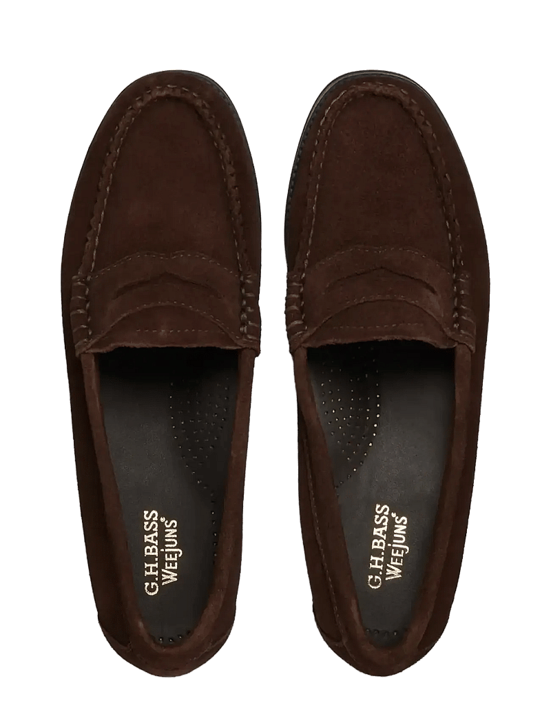 G.H. BASS - GH EASY WEEJUN PENNY SUEDE - særlige begivenheder - chocolate suede - 3