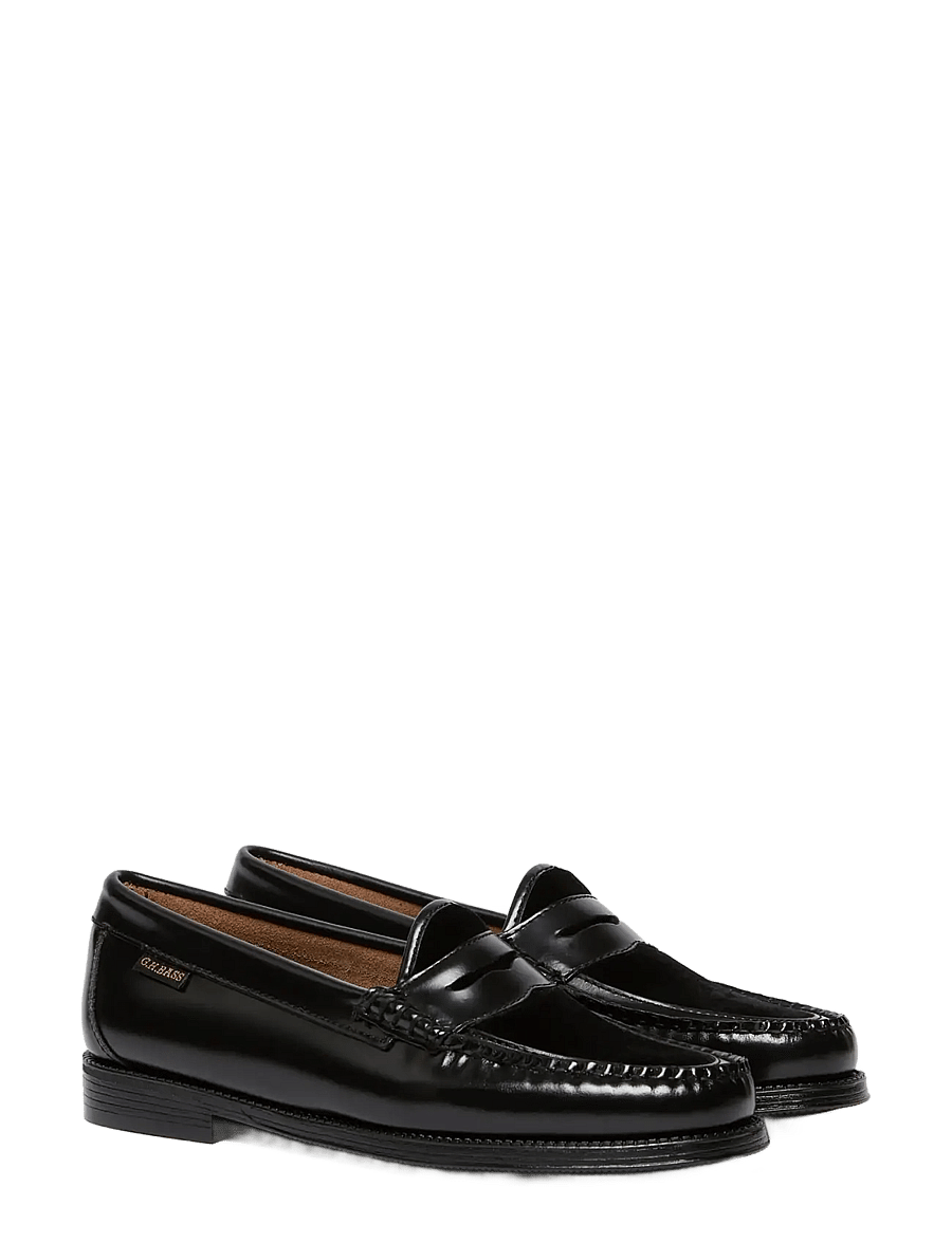 G.H. BASS - GH EASY WEEJUN PENNY VELVET - modetrends - black-textile-mono - 1
