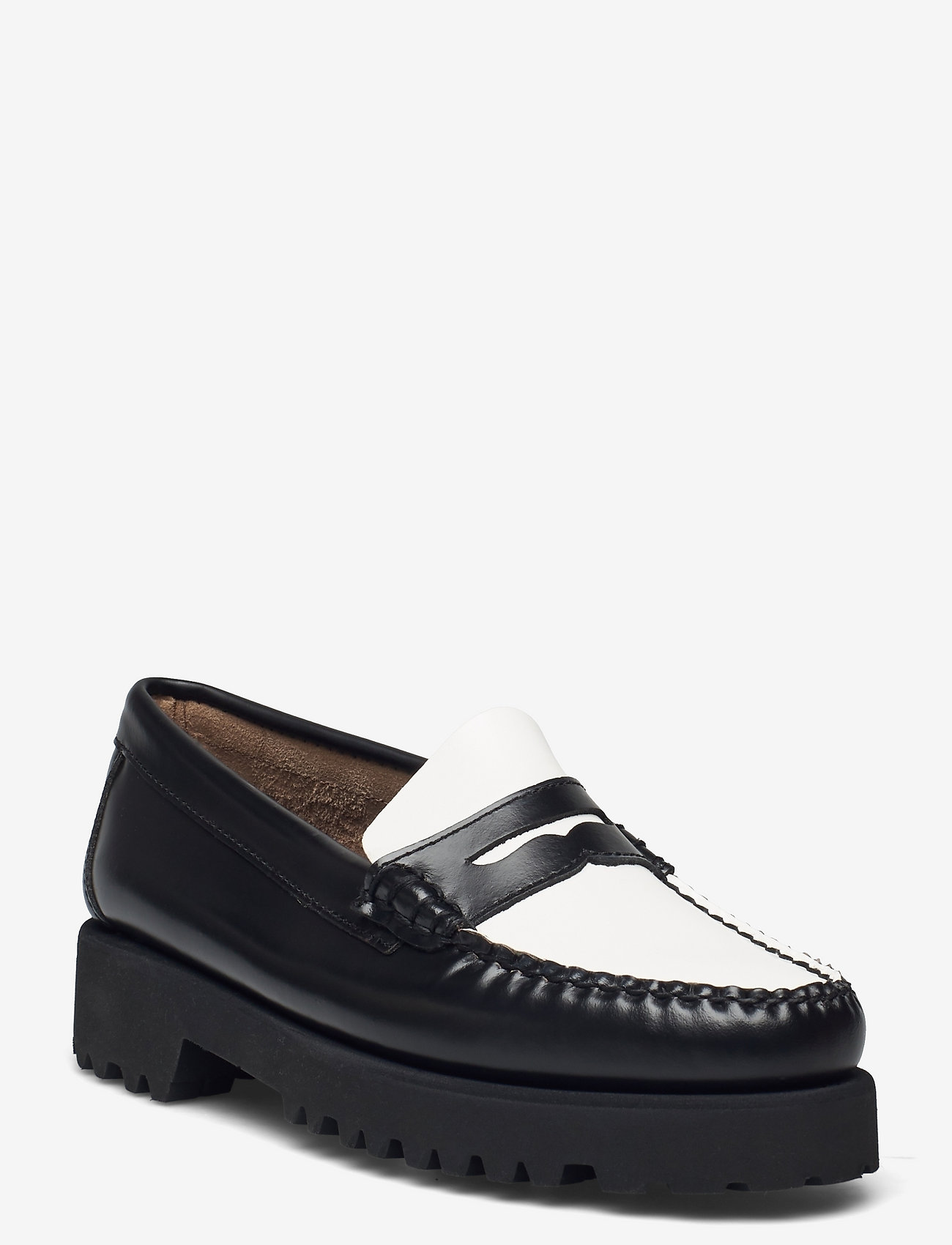 G.H. BASS - GH WEEJUNS 90S PENNY - black & white lthr - 0