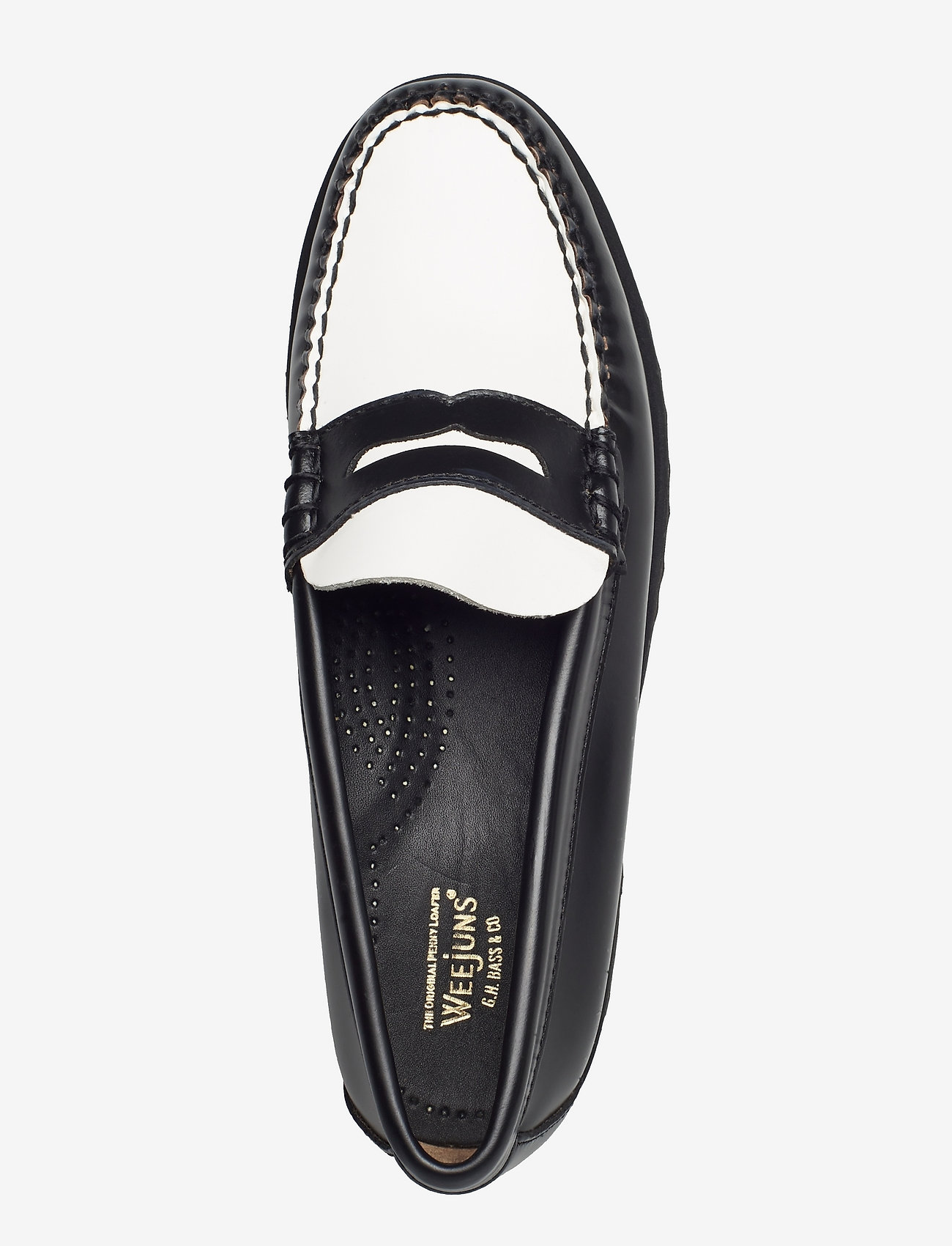 G.H. BASS - GH WEEJUNS 90S PENNY - black & white lthr - 3