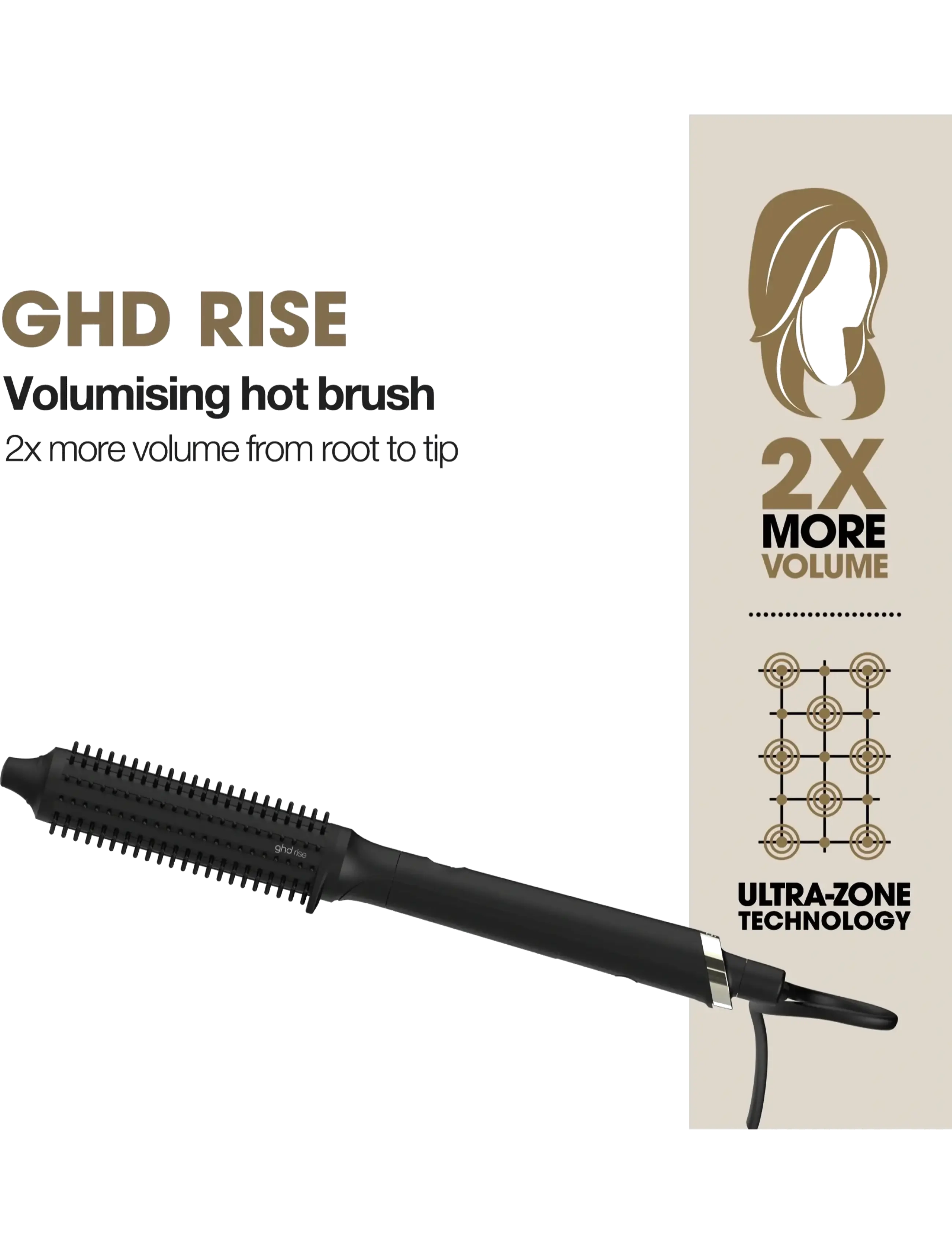 ghd - ghd Rise - Volumising Hot Brush - lämpöharjat - black - 3