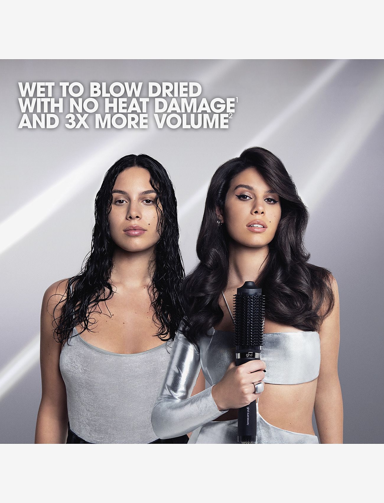 ghd - ghd Duet Blow Dry - 2-in-1 Hair Dryer Brush White - värmeborste - white - 2