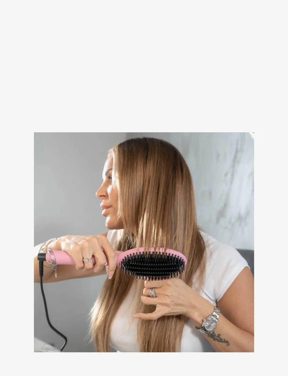 ghd - ghd Glide Smoothening Hot Brush Pink Limited Edition - föönharjad - pink - 2