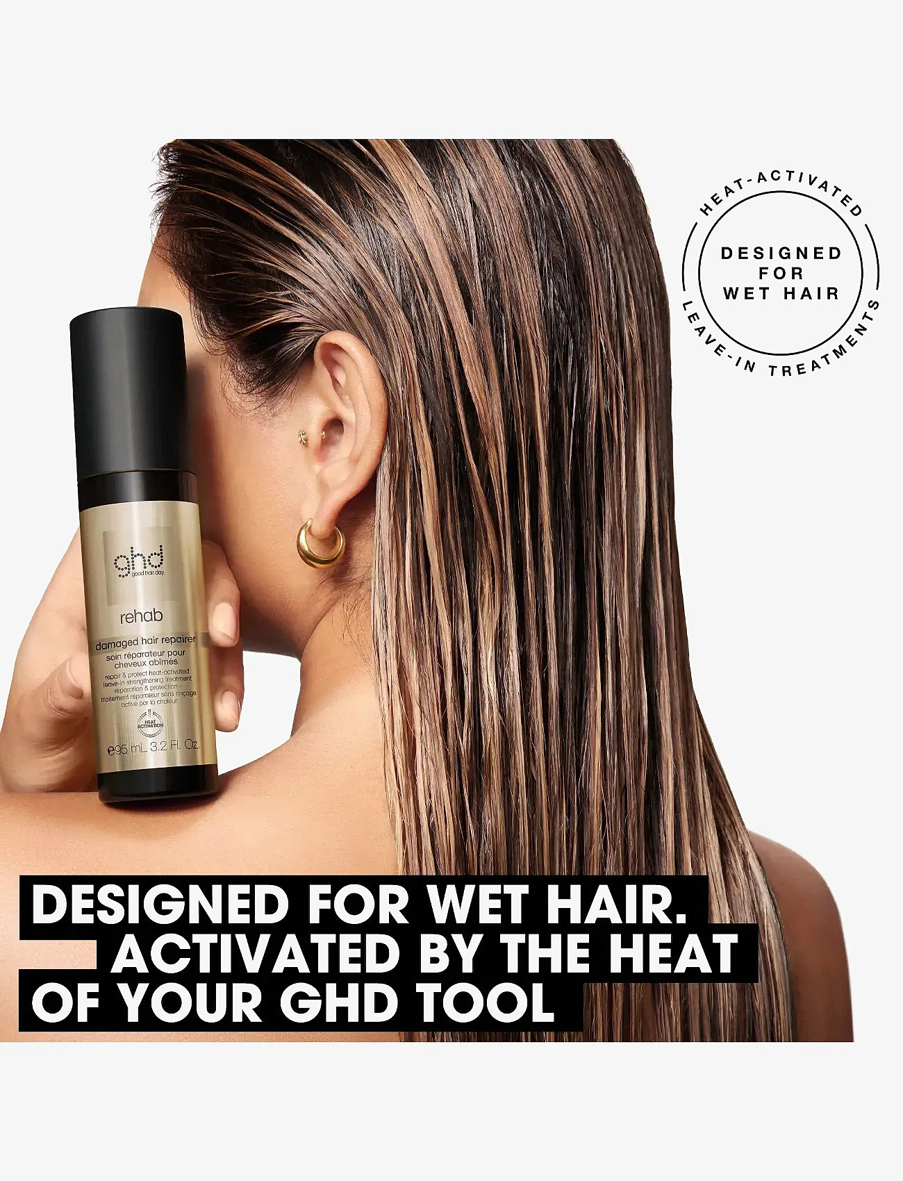 ghd - ghd Rehab - Damaged Hair Repairer 95ml - galvos odos procedūros - no color - 2