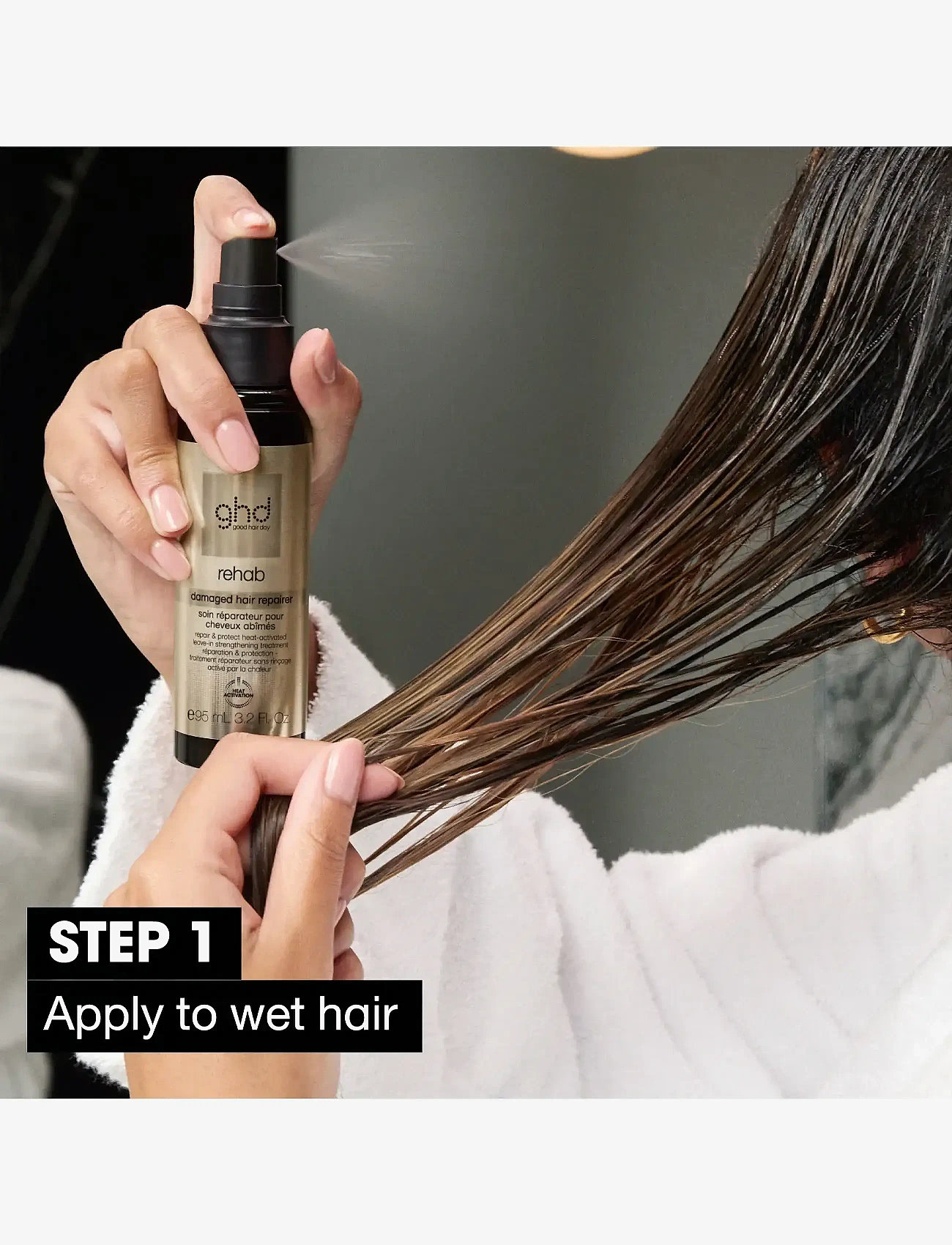 ghd - ghd Rehab - Damaged Hair Repairer 95ml - galvos odos procedūros - no color - 3
