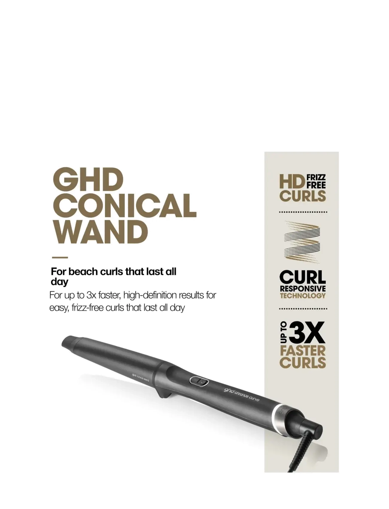ghd - ghd Chronos Curve Conical Wand - stylingverktyg - no color - 2