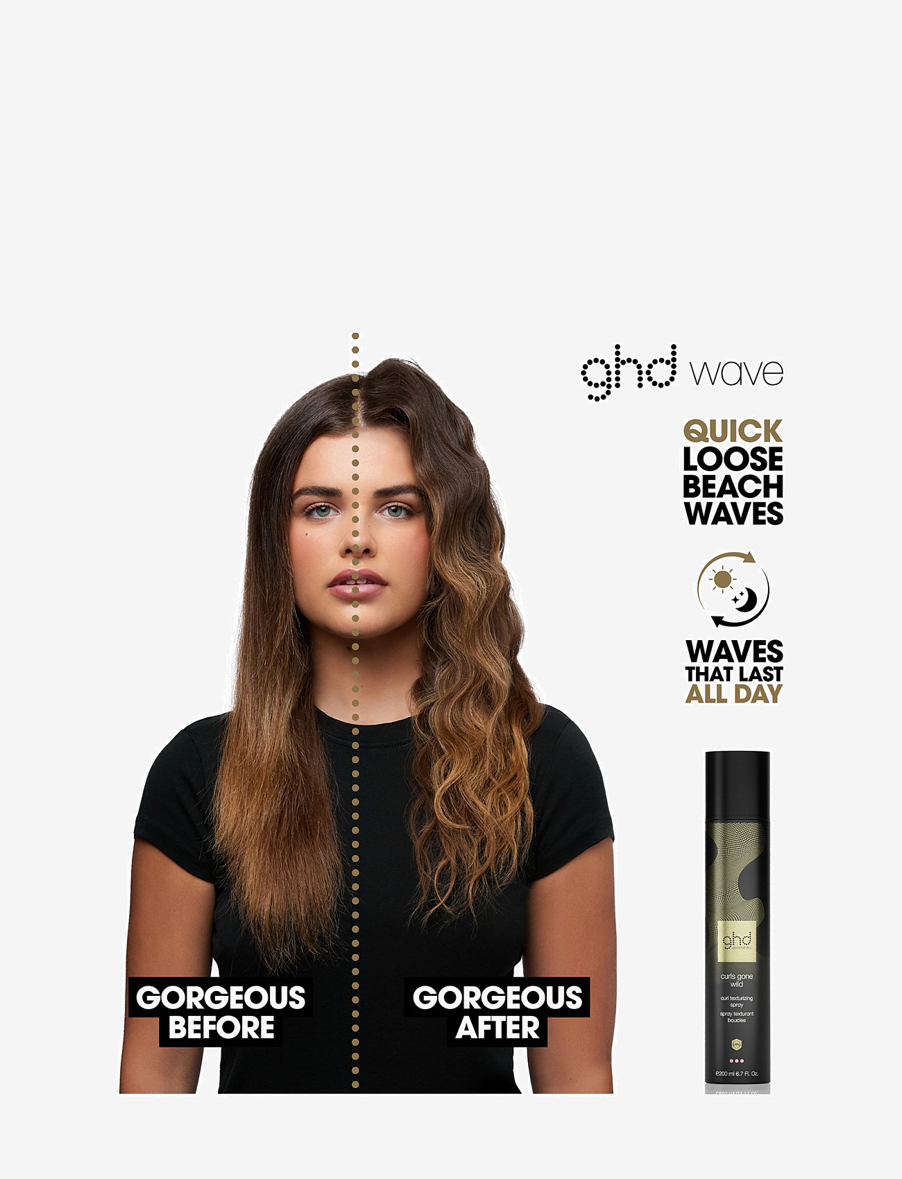 ghd - ghd Curls Gone Wild - Heat Protect Texturing Spray 200 ml - värmeskydd - none - 1