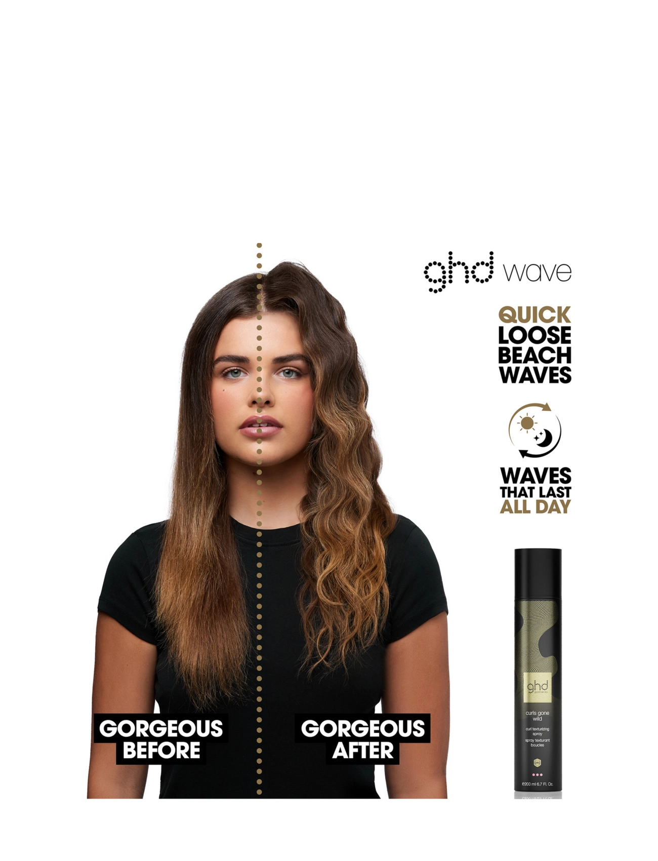 ghd - ghd Curls Gone Wild - Heat Protect Texturing Spray 200 ml - värmeskydd - none - 1