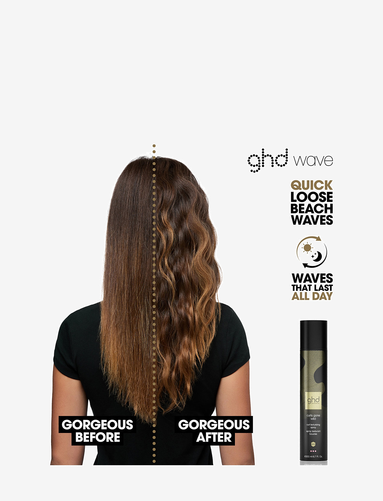 ghd - ghd Curls Gone Wild - Heat Protect Texturing Spray 200 ml - värmeskydd - none - 2