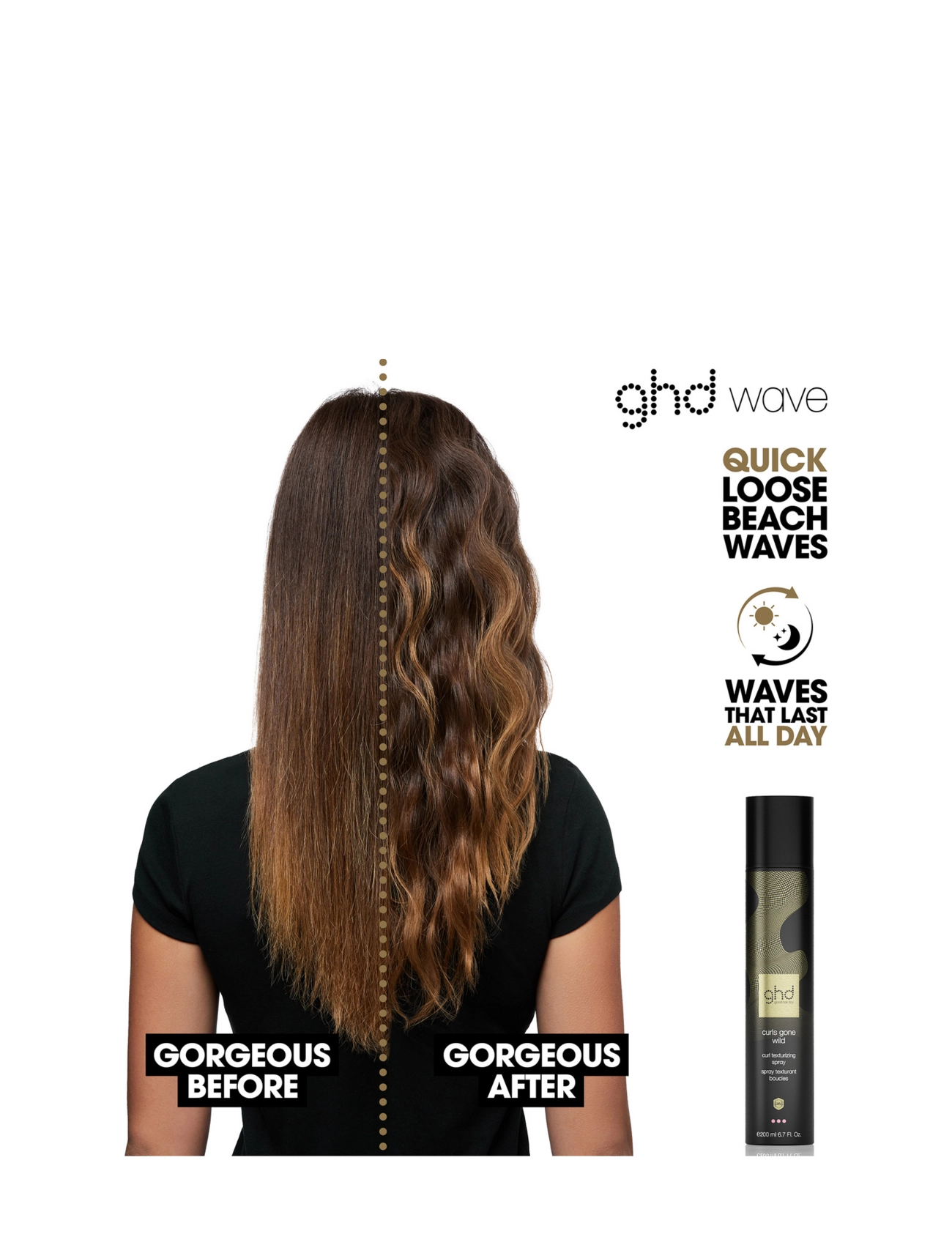 ghd - ghd Curls Gone Wild - Heat Protect Texturing Spray 200 ml - värmeskydd - none - 2