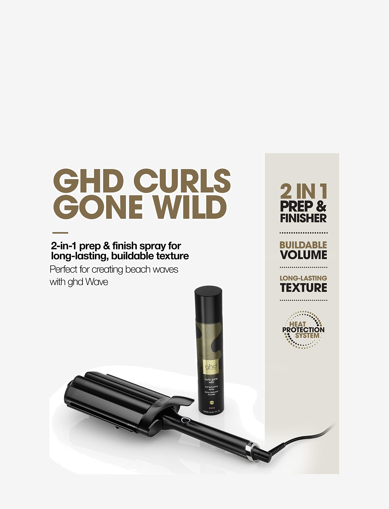 ghd - ghd Curls Gone Wild - Heat Protect Texturing Spray 200 ml - värmeskydd - none - 3