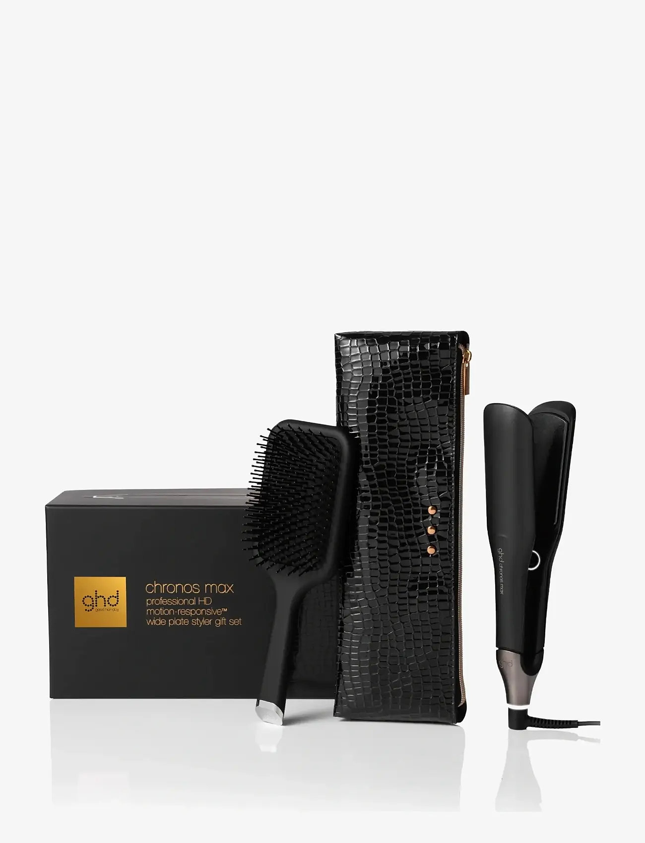 ghd - ghd Chronos Max Christmas Gift Set - Wide Plate Hair Straightener - set - black - 0