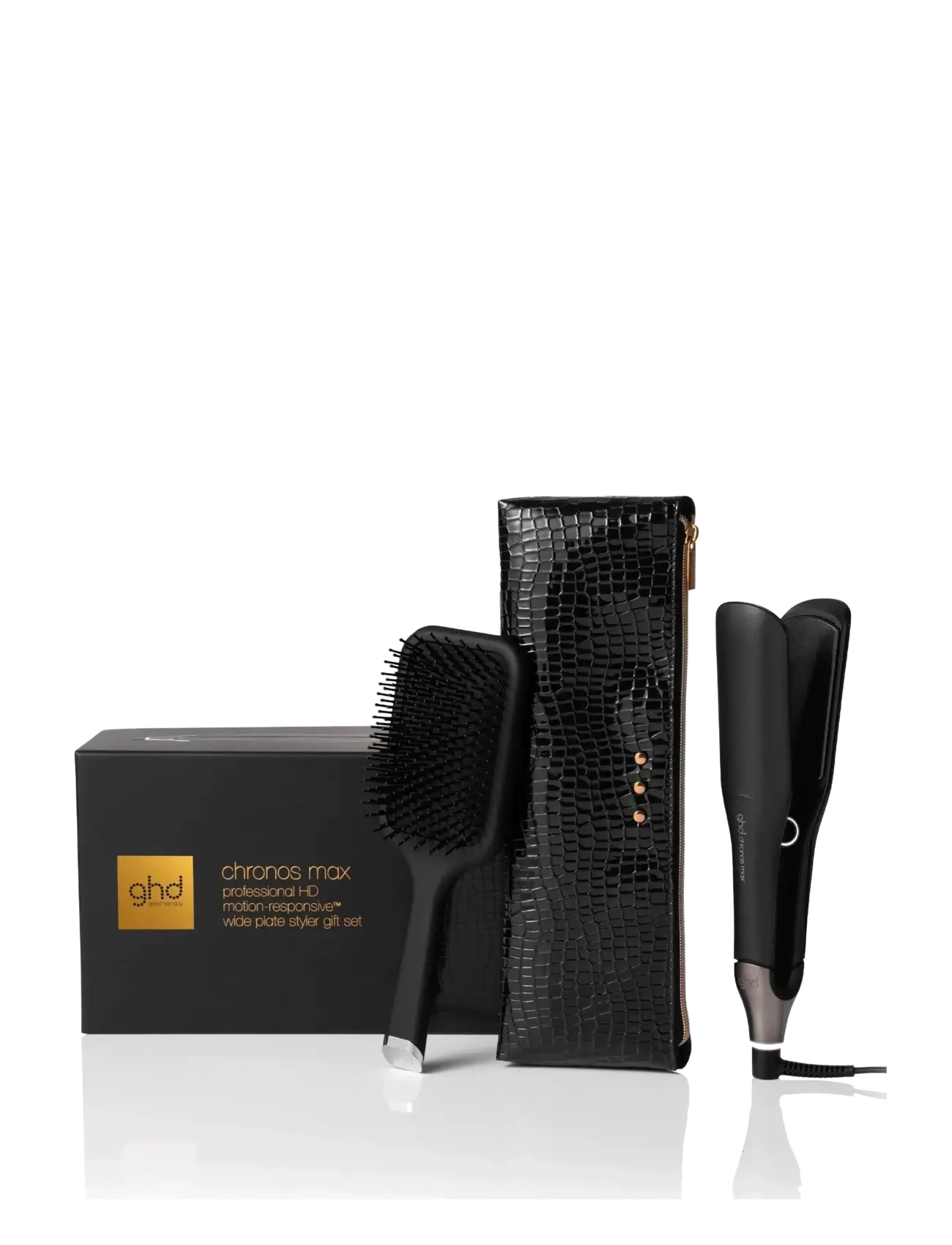 ghd ghd Chronos Max Christmas Gift Set - Wide Plate Hair Straightener - Hårvårdsset - BLACK / black