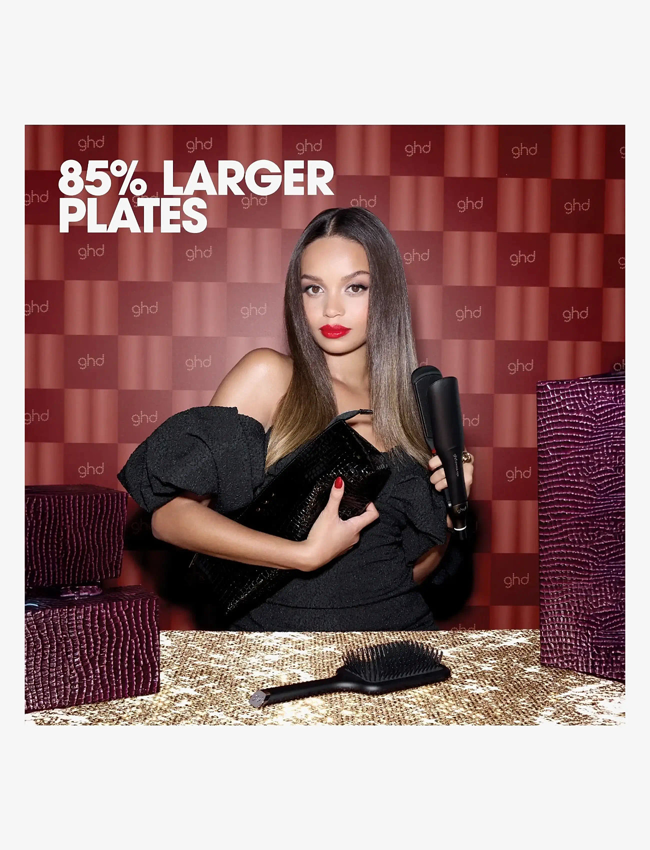 ghd - ghd Chronos Max Christmas Gift Set - Wide Plate Hair Straightener - set - black - 2