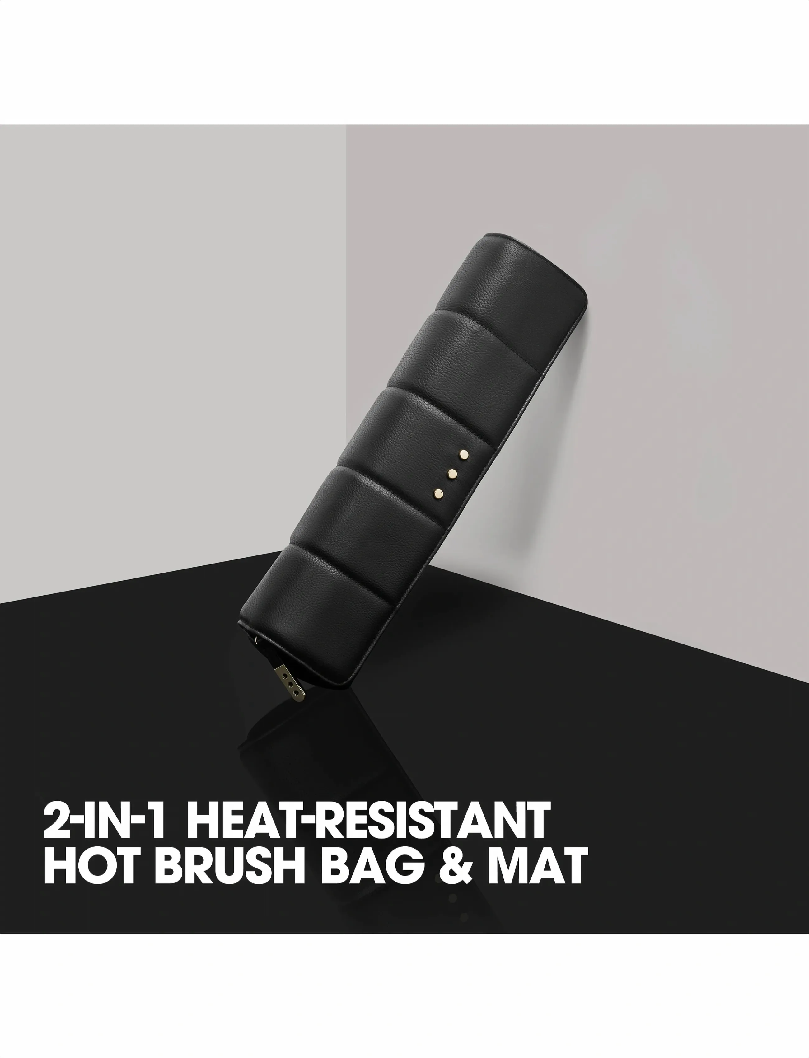 ghd Ghd 2-In-1 Heat-Resistant Hot Brush Bag & Mat, One Size, Black, Værktøj > Varmebørster, Dame