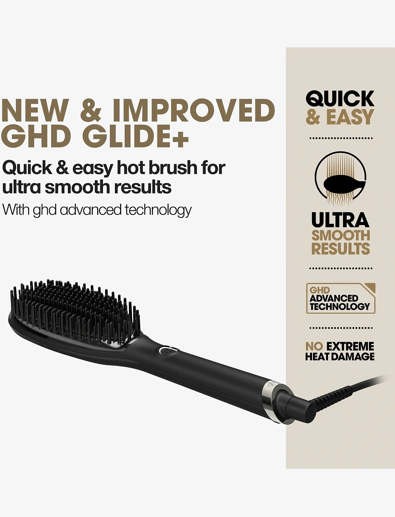 ghd - ghd Glide+ Smoothing Hot Brush - Black - varmebørster - no color - 2
