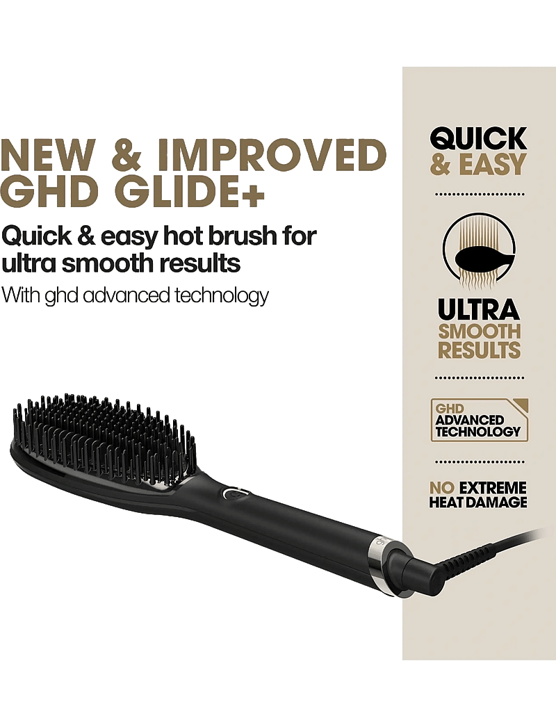ghd - ghd Glide+ Smoothing Hot Brush - Black - föönharjad - no color - 2