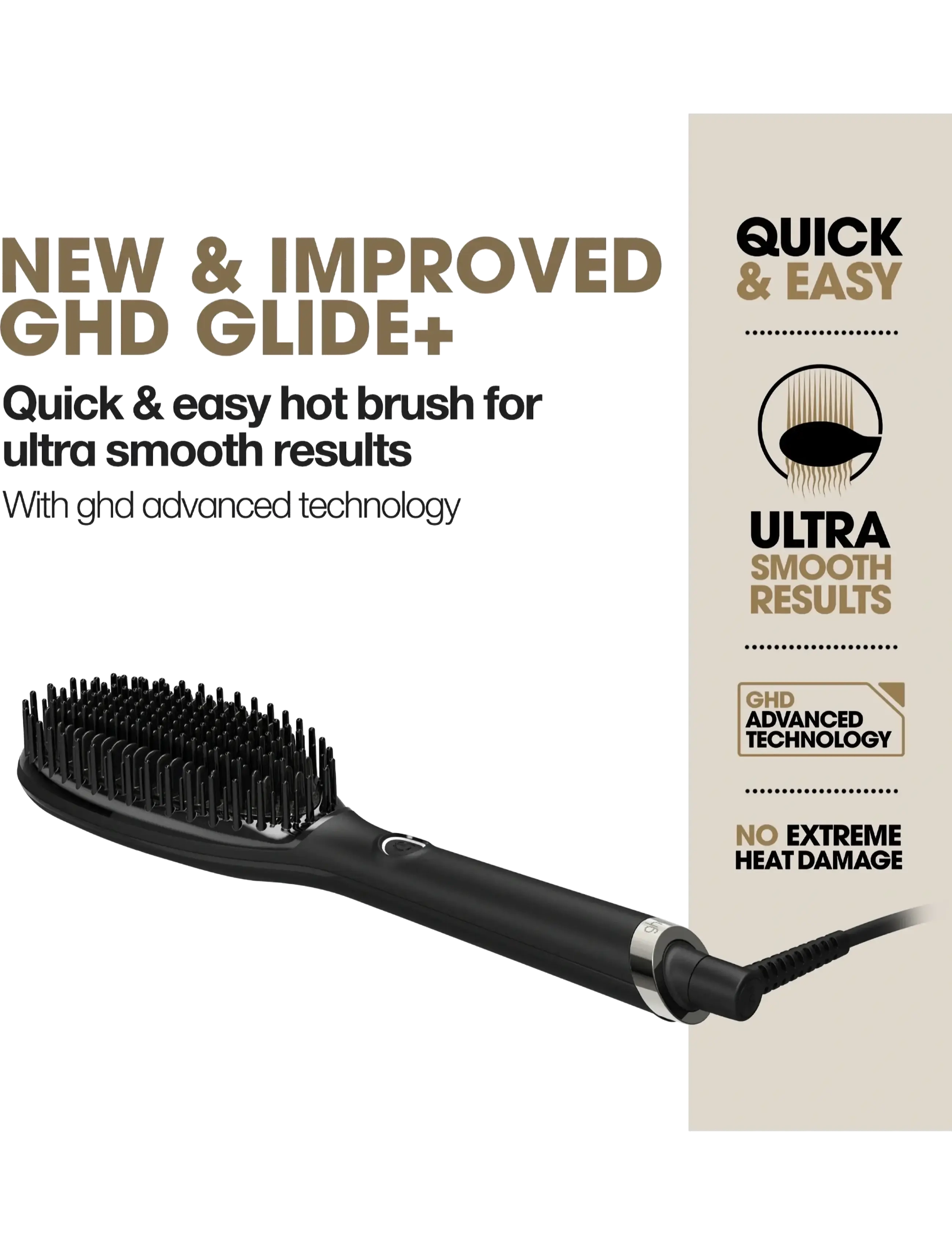 ghd - ghd Glide+ Smoothing Hot Brush - Black - stylingverktøy - no color - 2