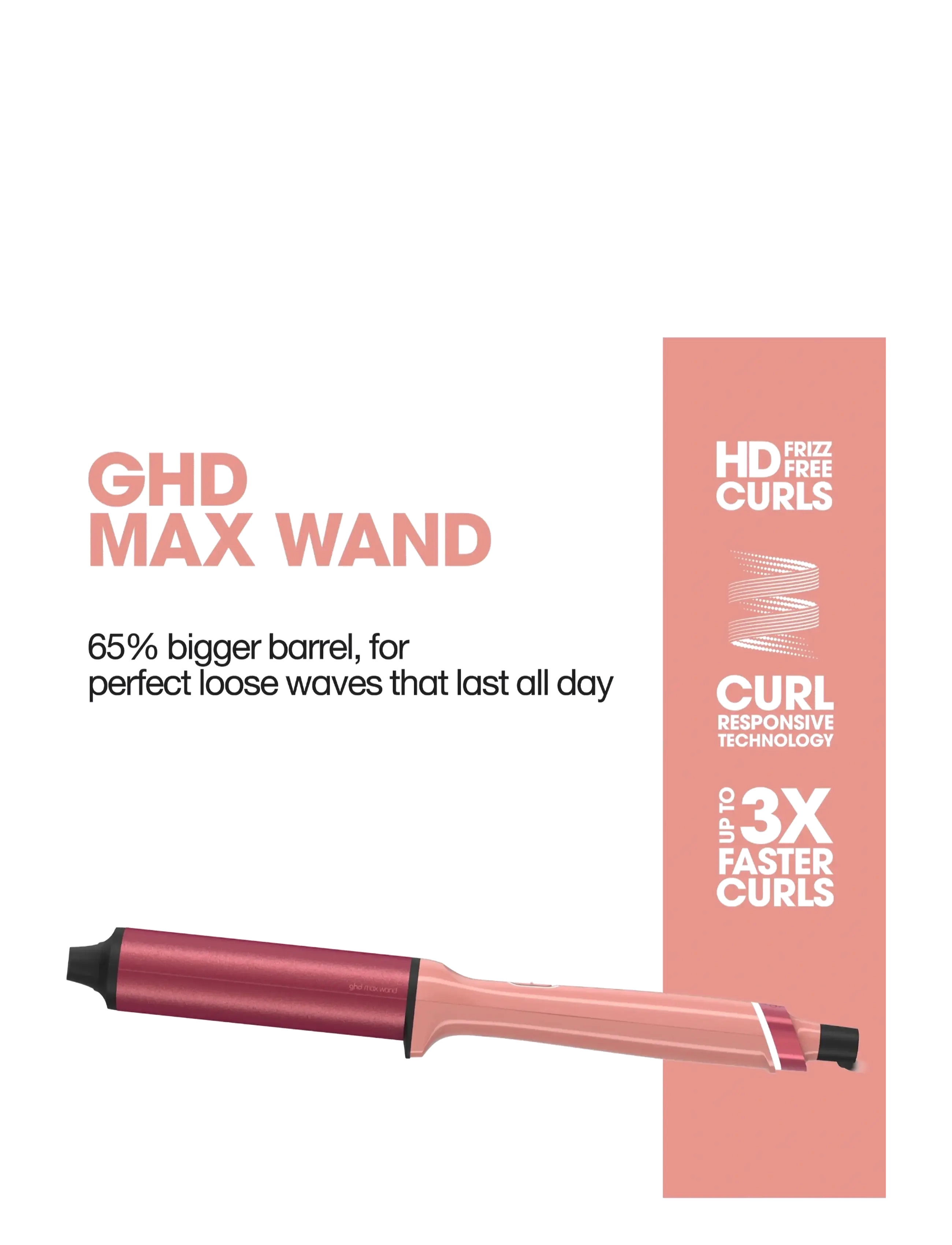 ghd - ghd Chronos Curve Limited Edition Max Wand (38mm Barrel) in Candy Coral - krøllejern - candy coral - 1