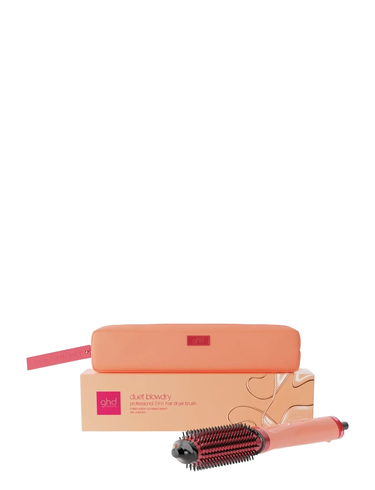 ghd ghd Duet Blowdry Limited Edition Hair Dryer Brush in Sun-Kissed Peach - Naisille - SUN-KISSED PEACH / black