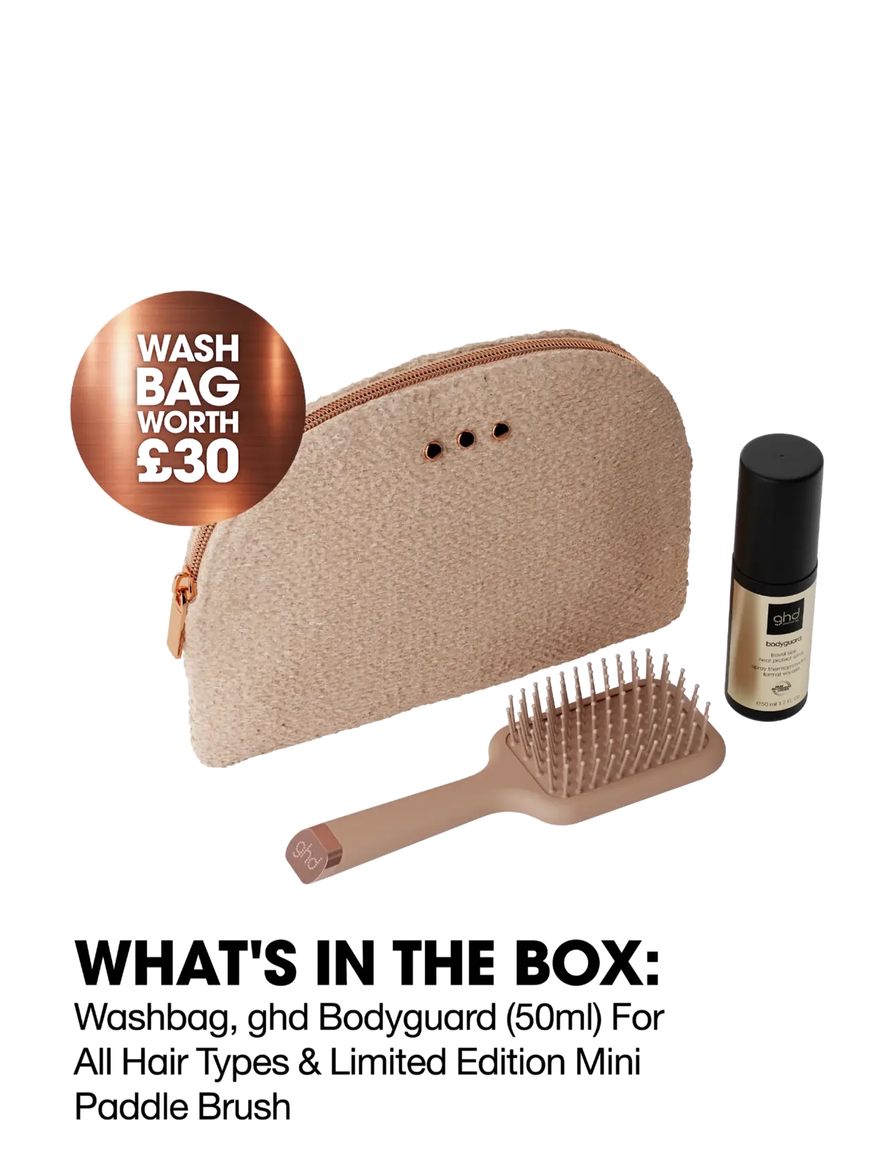 ghd - ghd Style Gift Set - Mini The All-Rounder Paddle Brush & Mini Bodyguard - mellem 200-500 kr - cashmere beige - 3