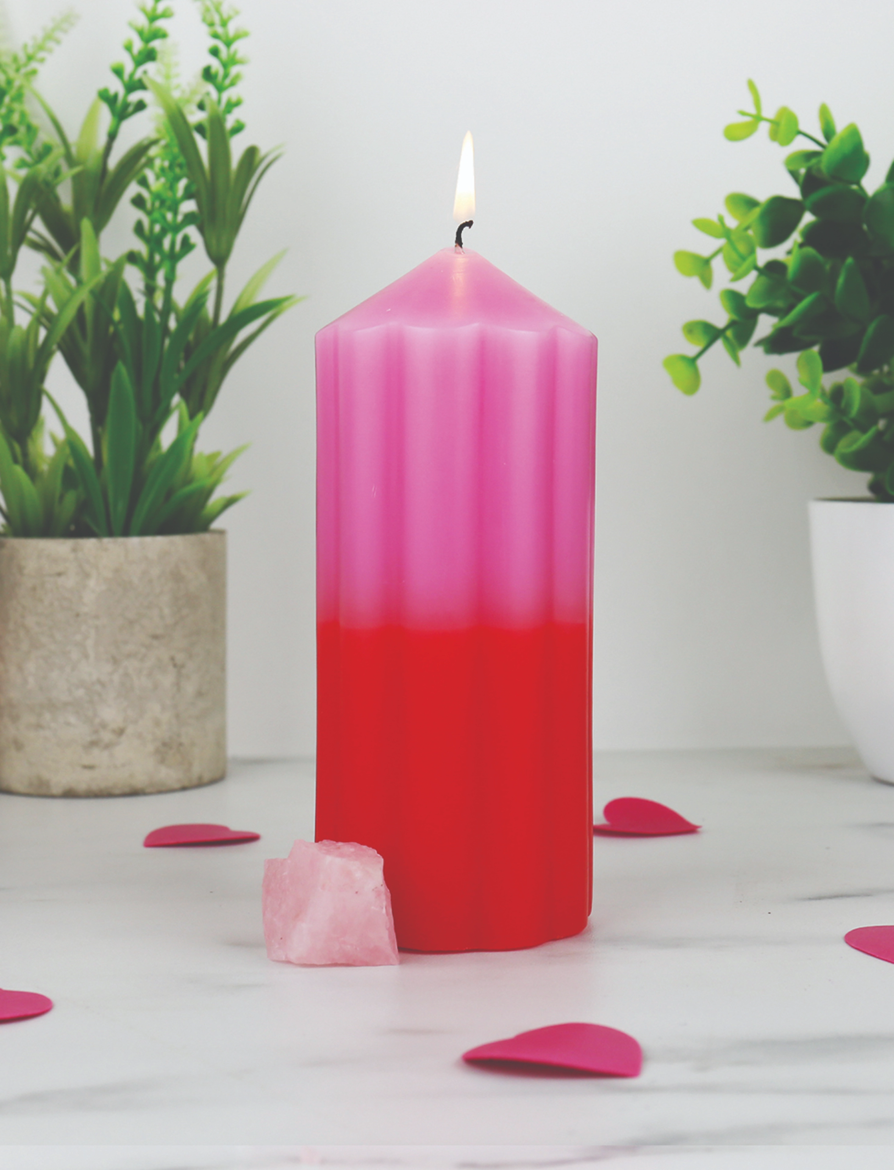 Gift Republic Magisk Lys-Kærlighedsbesværgelse, One Size, Candles, Rosa - Pillar Homeware