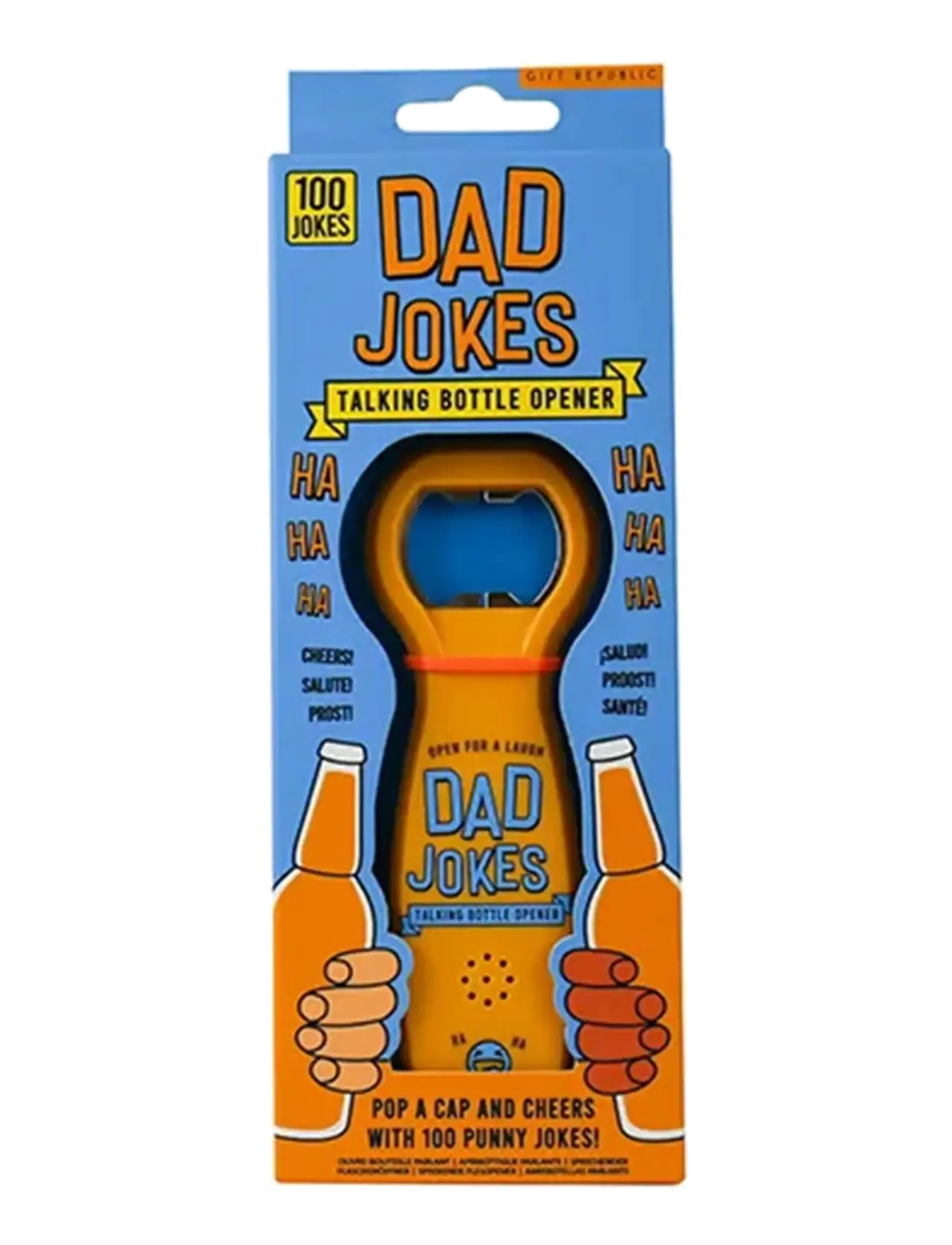 Gift Republic Talande Flasköpnare Dad Jokes, 3X9X1 cm, Drink & Bar Accessories, Orange - Bottle Openers Wine Stoppers, Homeware