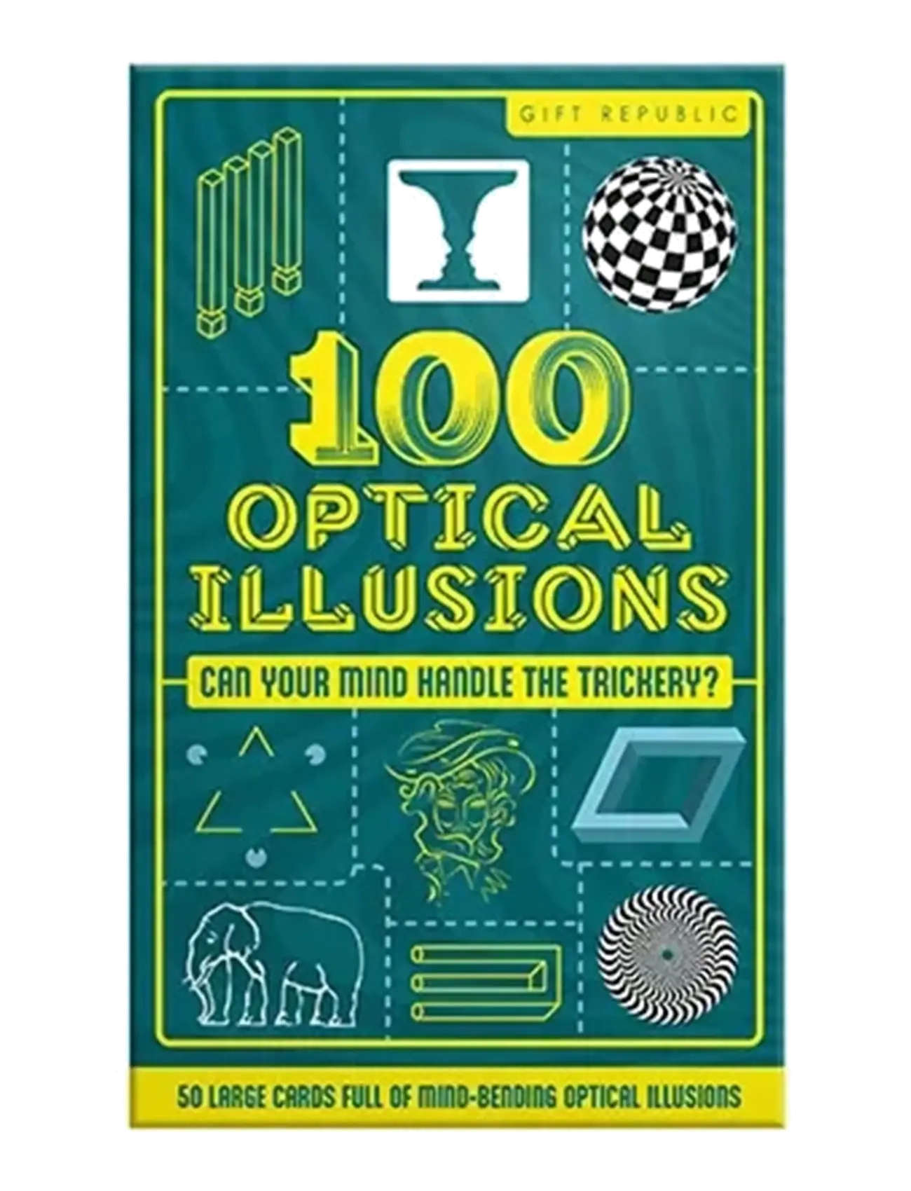 Gift Republic Kort Optical Illusions, 10X8X2 cm, Games, Grün - Card Kinder
