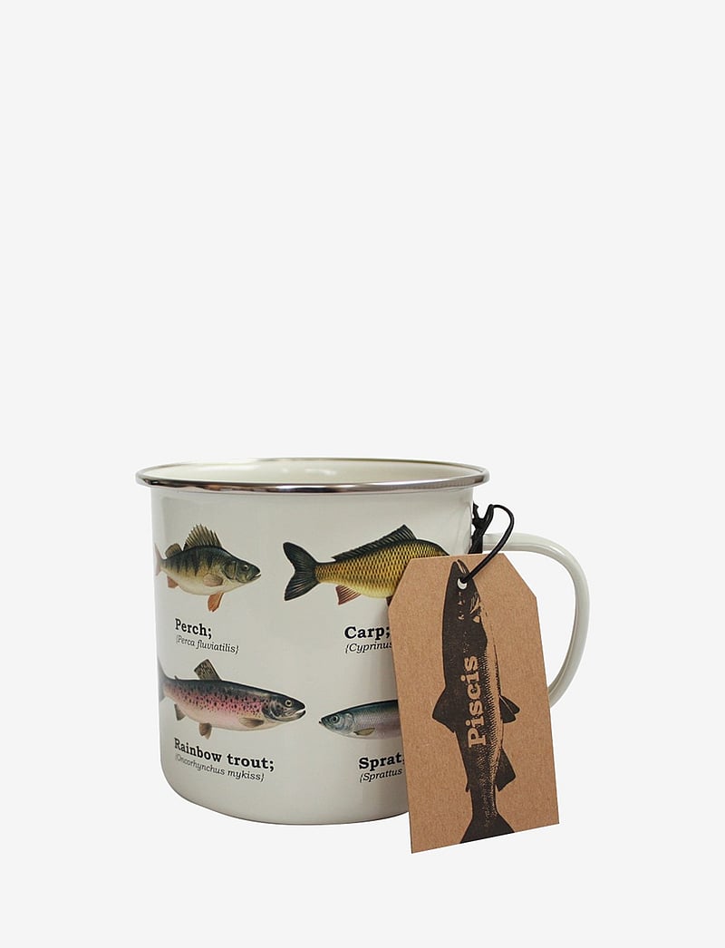Gift Republic - Enamel Mug Multi Fish - kaffetassen - white - 1
