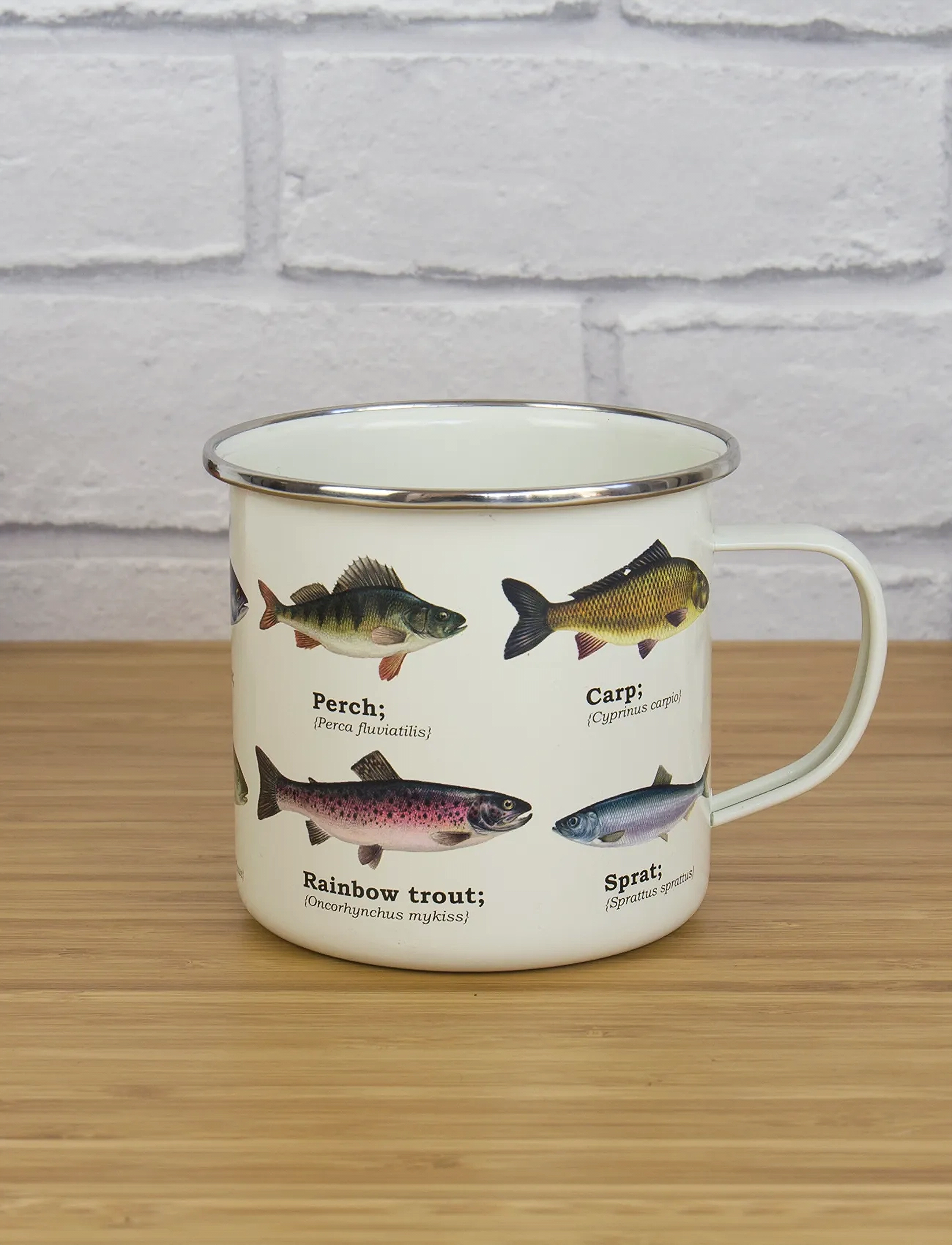 Gift Republic Emalje Skimmel Fisk, 550 ml, Cups & Mugs, Weiß - Coffee Cups, Homeware