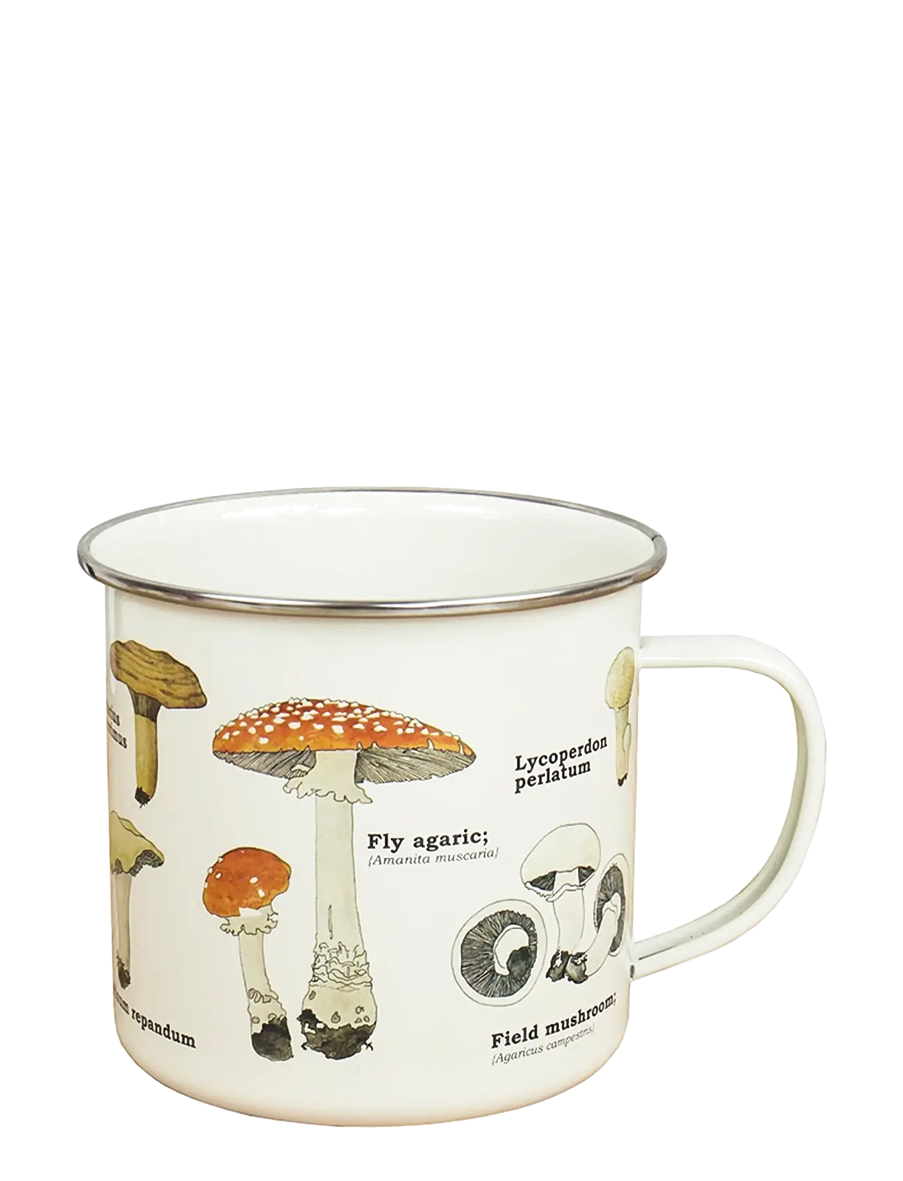 Gift Republic Enamel Mug Mushrooms - Tekopper - WHITE / white