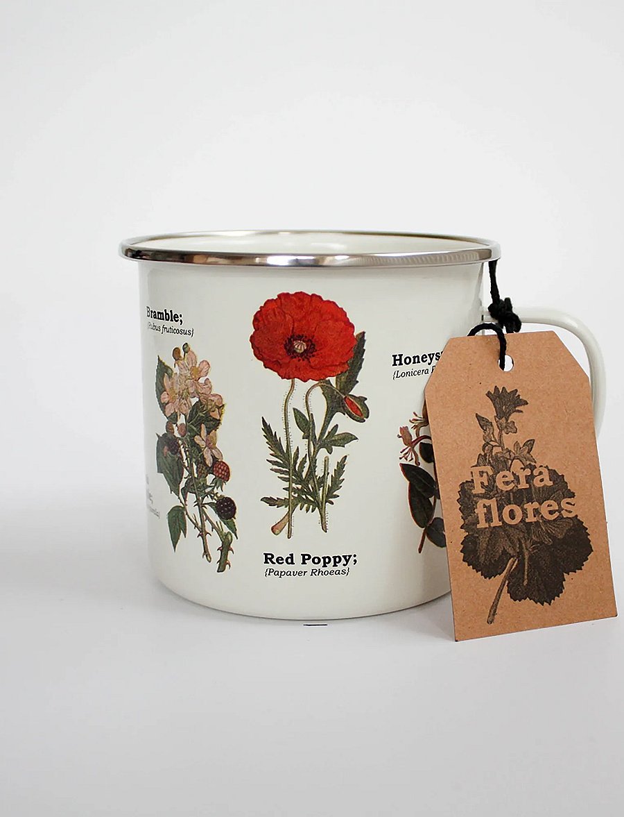 Gift Republic - Enamel Mug Wild Flowers - teetassid - white - 0