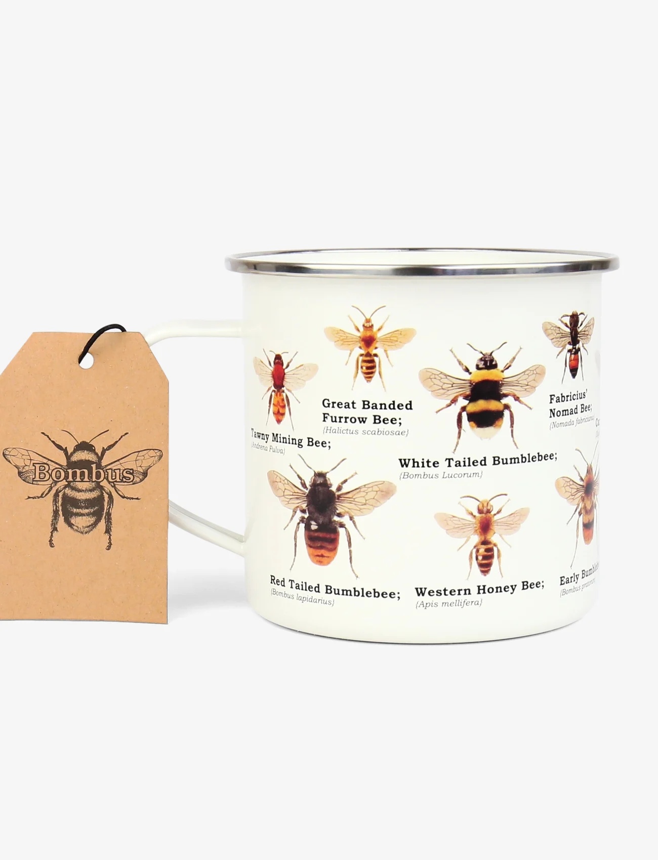 Gift Republic - Mug Enamel Bee - alhaisimmat hinnat - white - 1