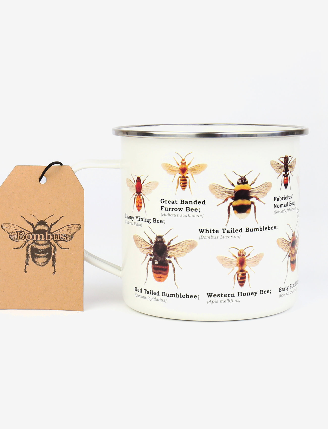 Gift Republic Mug Enamel Bee - Køb efter pris - WHITE / white