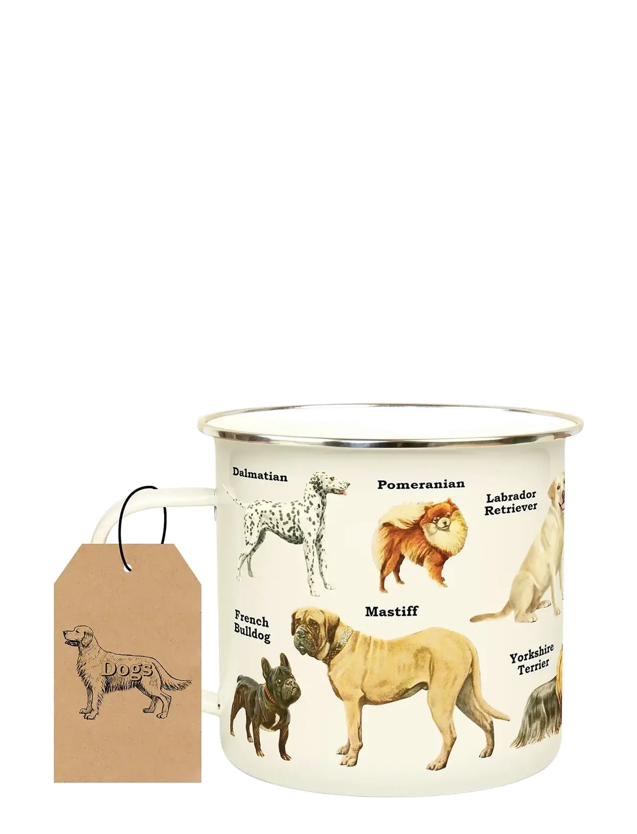GIFT REPUBLIC Emalje Krus Hunde Weiß - 50 CL - Unisex