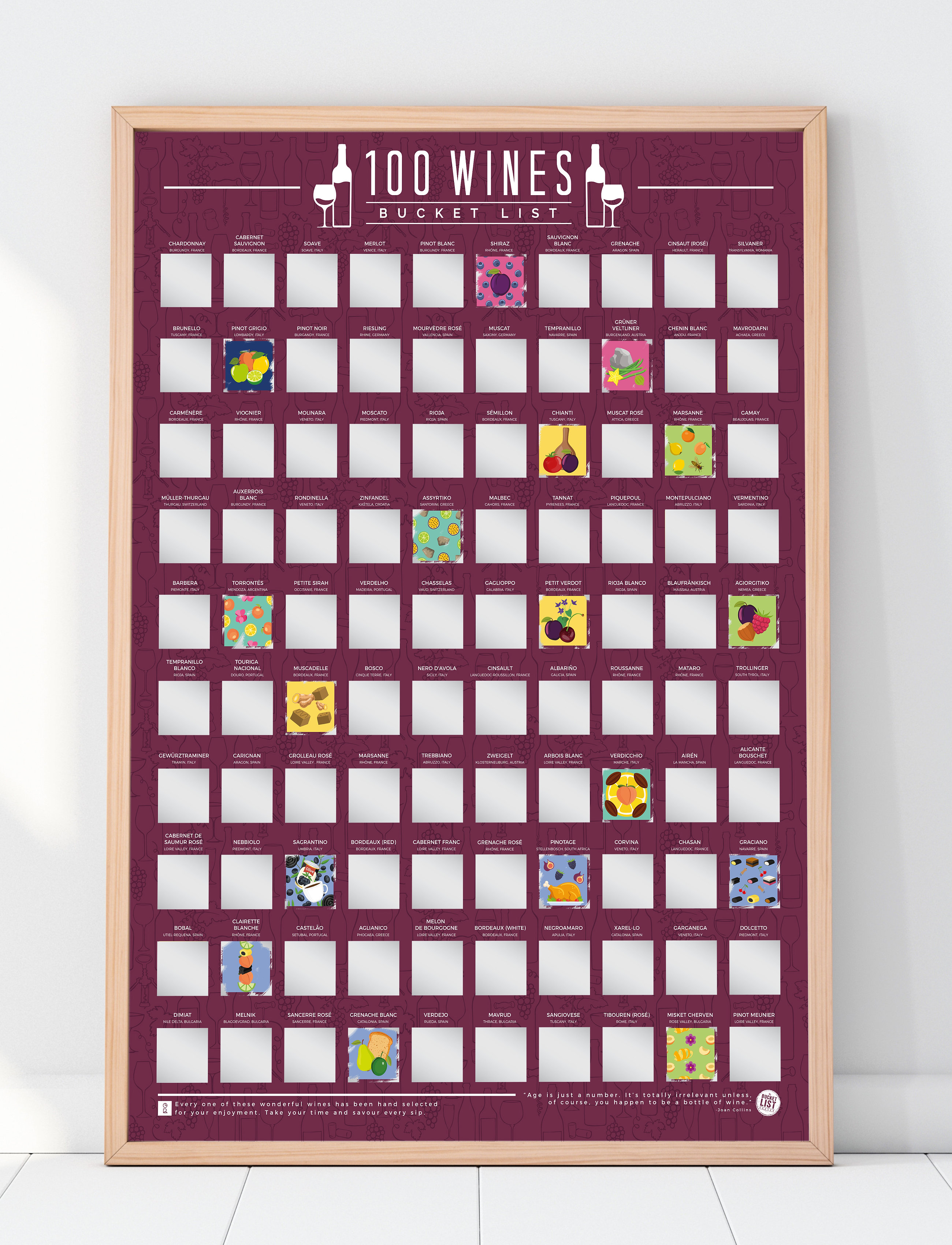 Gift Republic 100 Wines, One Size, Office Material, Mehrfarbig/gemustert - Calendars & Notebooks, Homeware