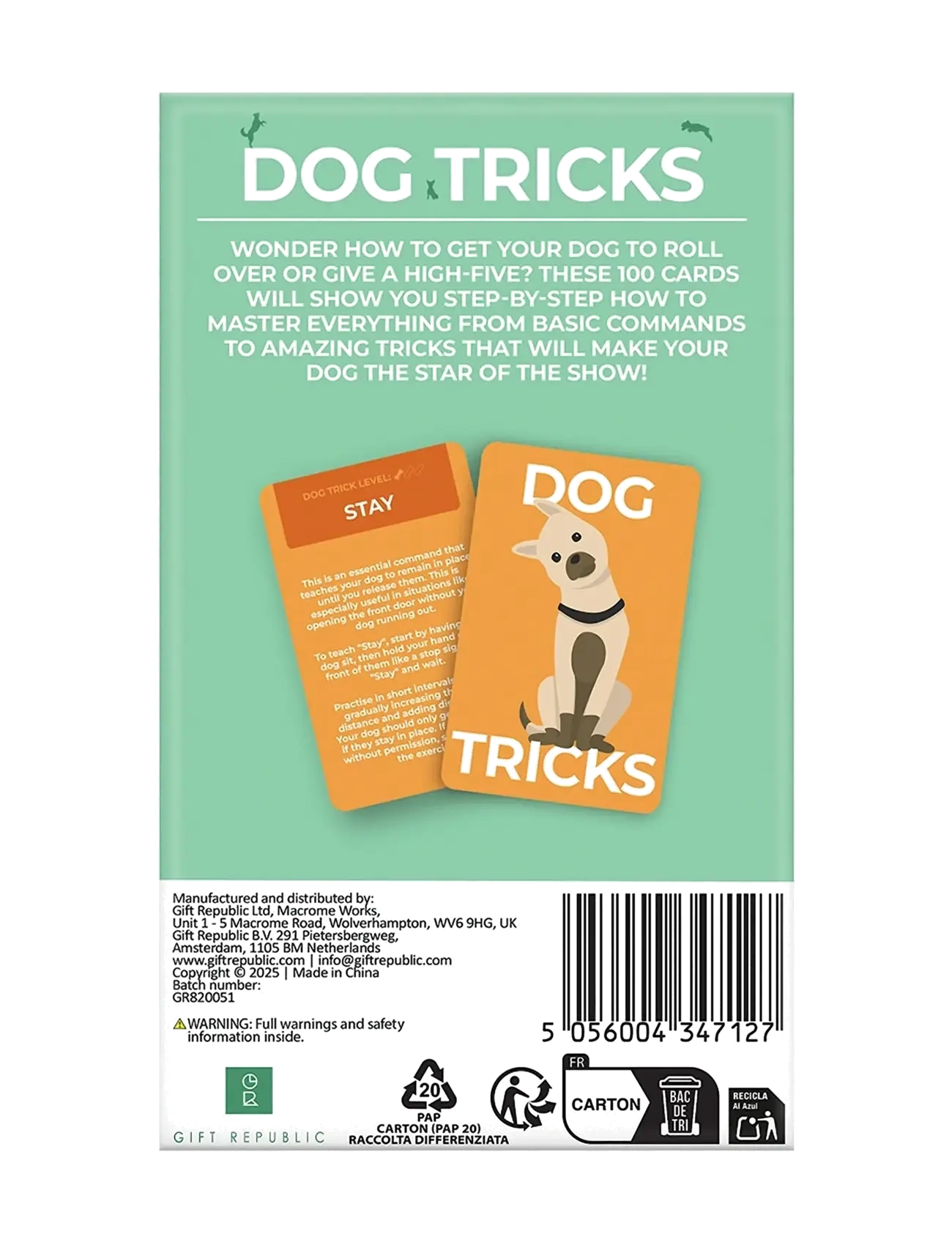 Gift Republic - Dog Tricks Card Pack - coffee table books - green - 3