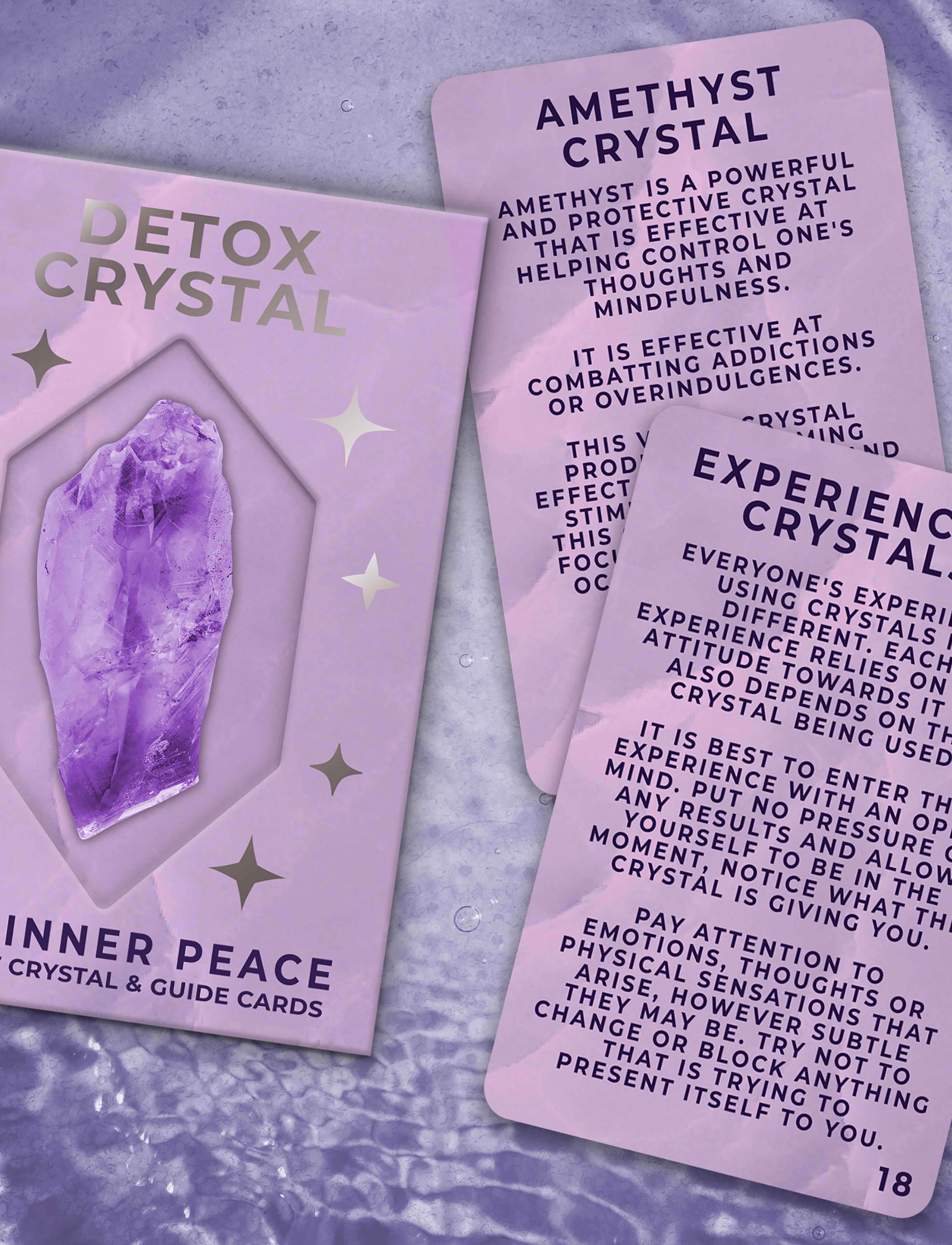 Gift Republic Crystal Healing Kit Detox, One Size, Puzzles & Games, Lila - Homeware