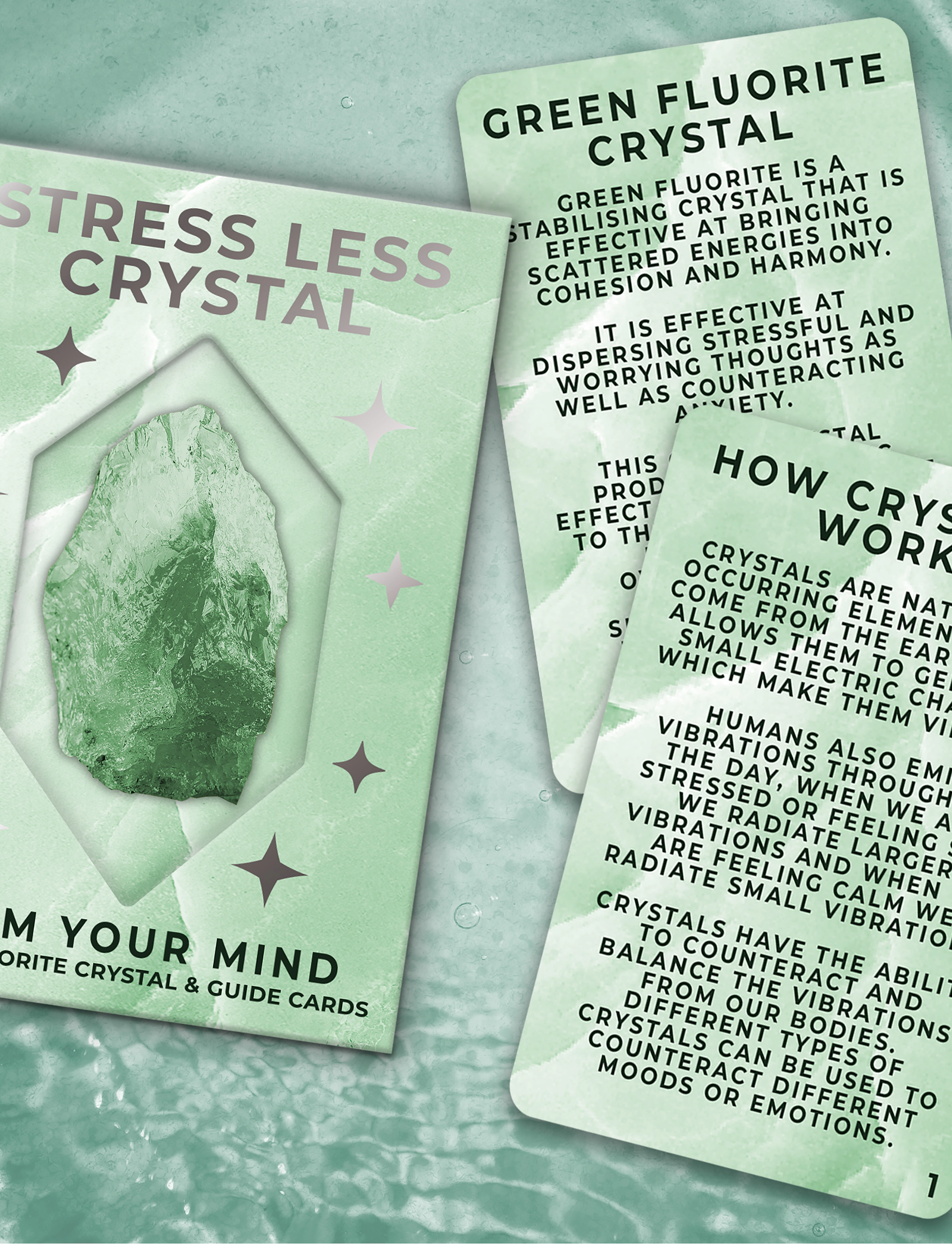 Gift Republic Crystal Healing Kit Stress Les, One Size, Puzzles & Games, Grün - Homeware